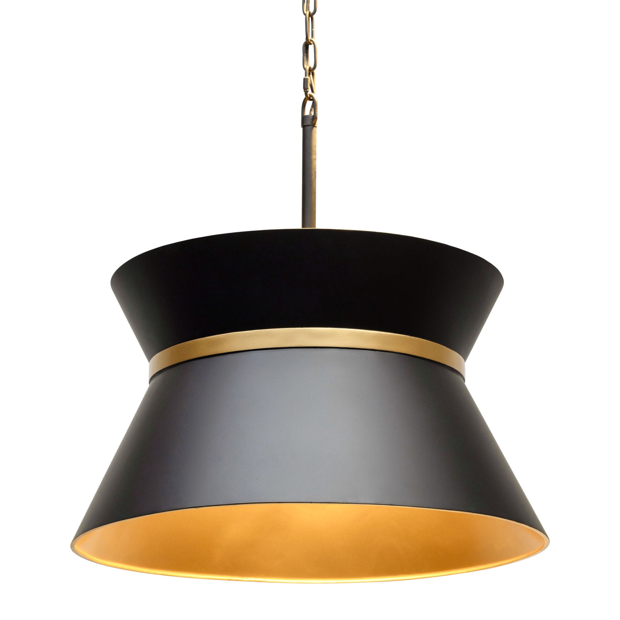 Mad Hatter 4 Light Pendant - Matte Black/French Gold