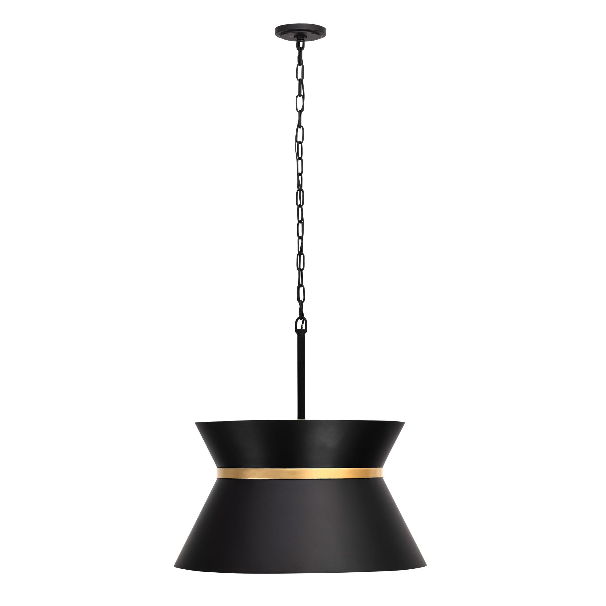 Mad Hatter 4-Light Pendant - Matte Black/French Gold