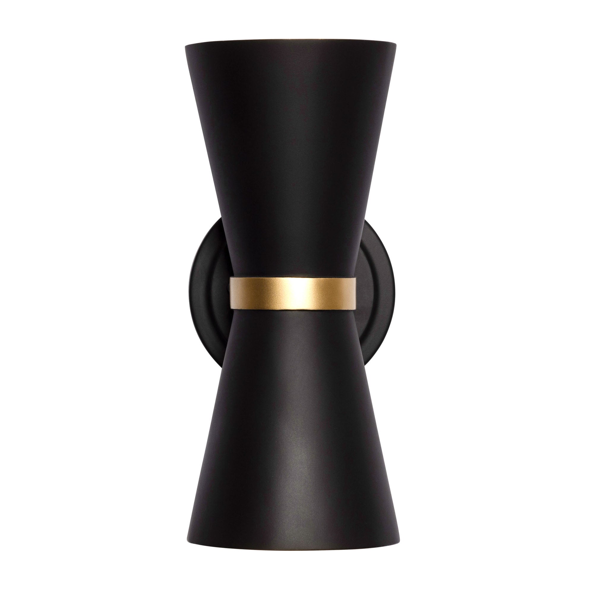 Mad Hatter 2-Light Sconce - Matte Black/French Gold