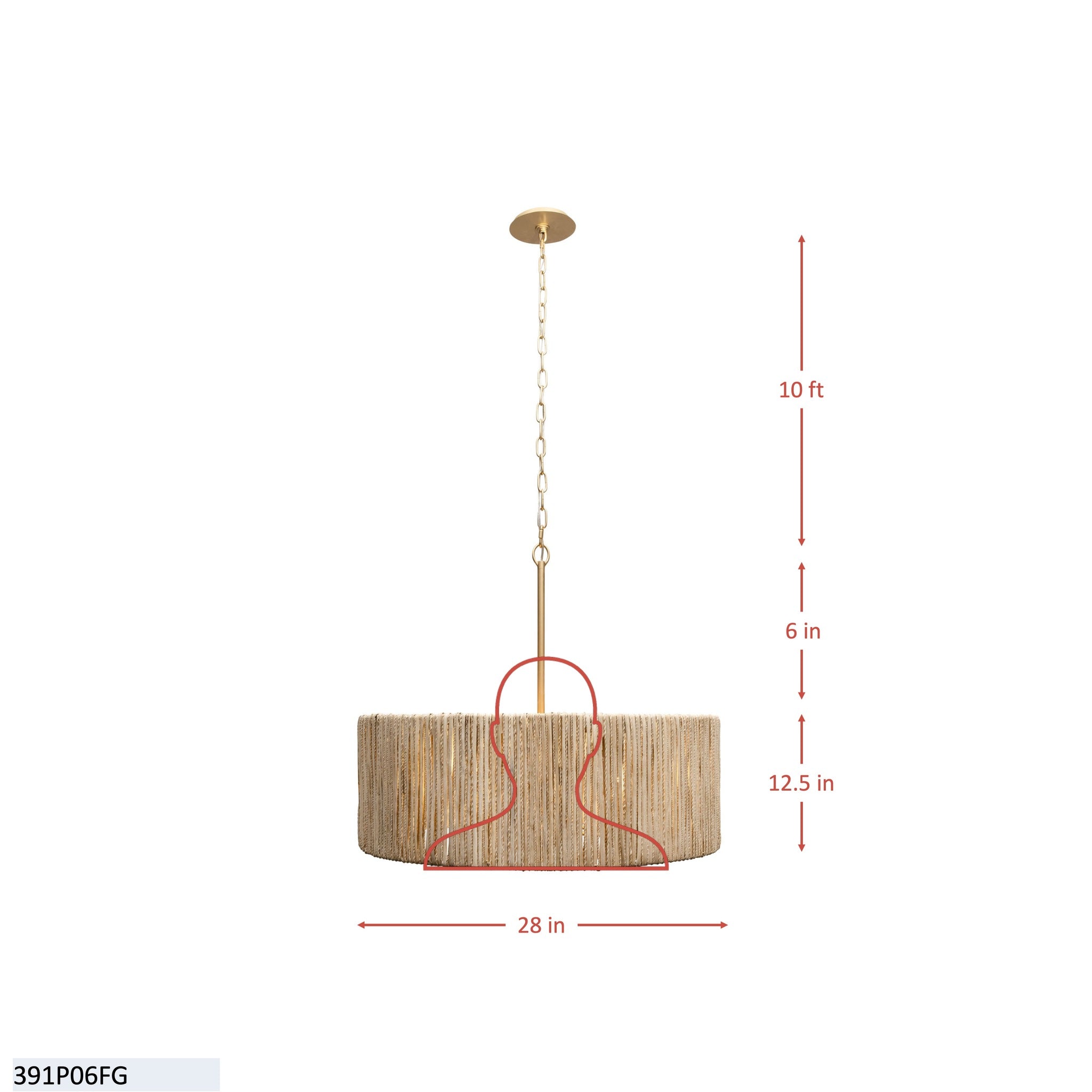 Jacob's Ladder 6 Light Pendant - French Gold