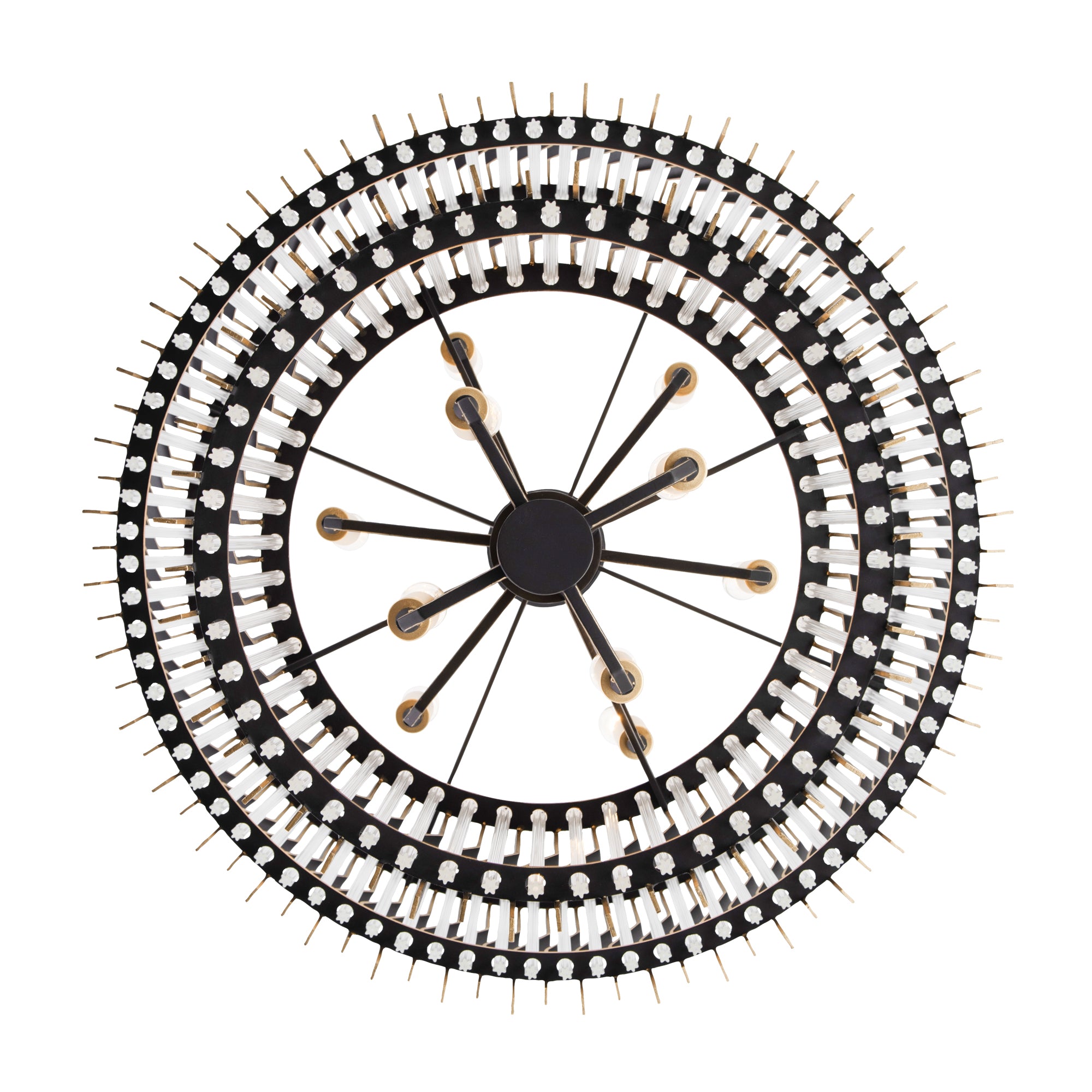 Park Row 10-Light 2-Tier Chandelier - Matte Black/French Gold