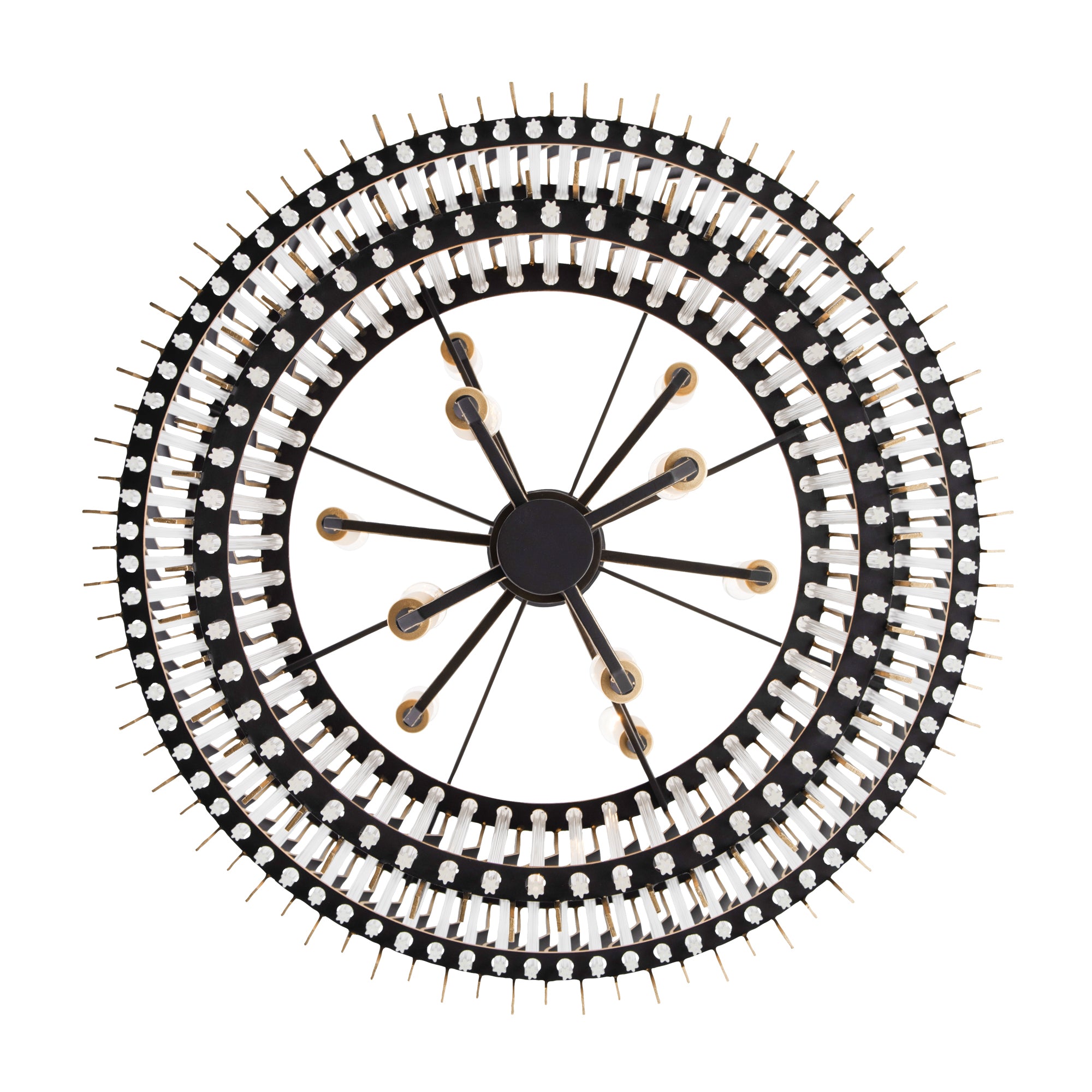 Park Row 10 Light 2-Tier Chandelier - Matte Black/French Gold