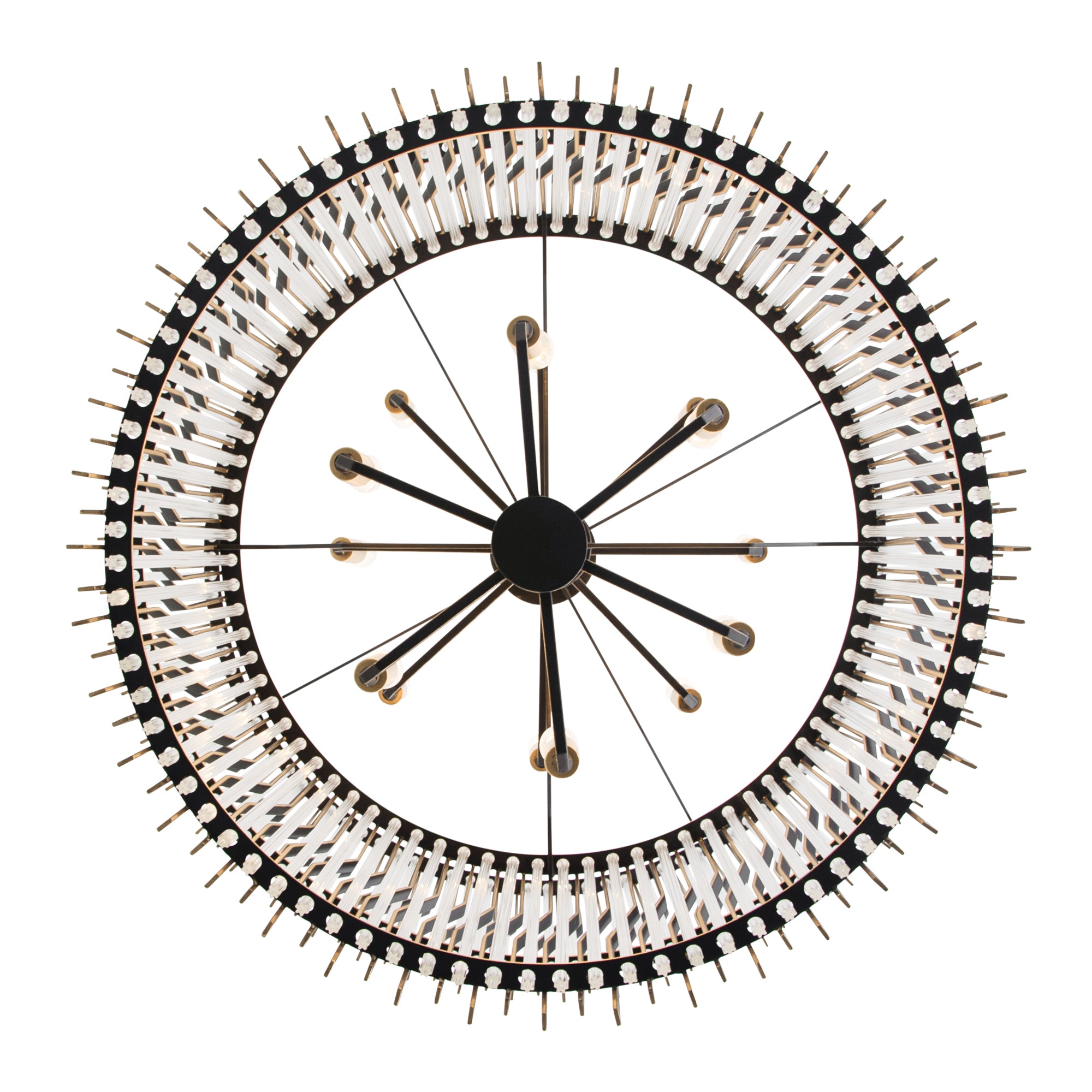 Park Row 14-Light 2-Tier Chandelier - Matte Black/French Gold