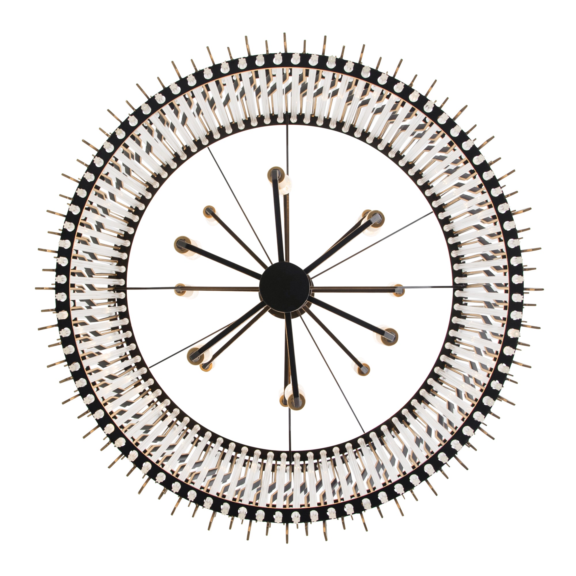Park Row 14 Light 2-Tier Chandelier - Matte Black/French Gold