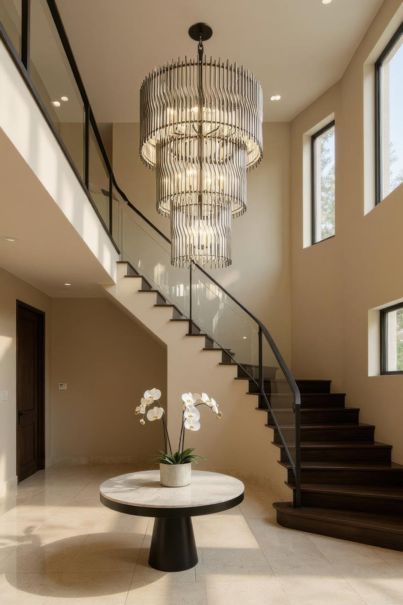 Park Row 18 Light 3-Tier Chandelier - Matte Black/French Gold