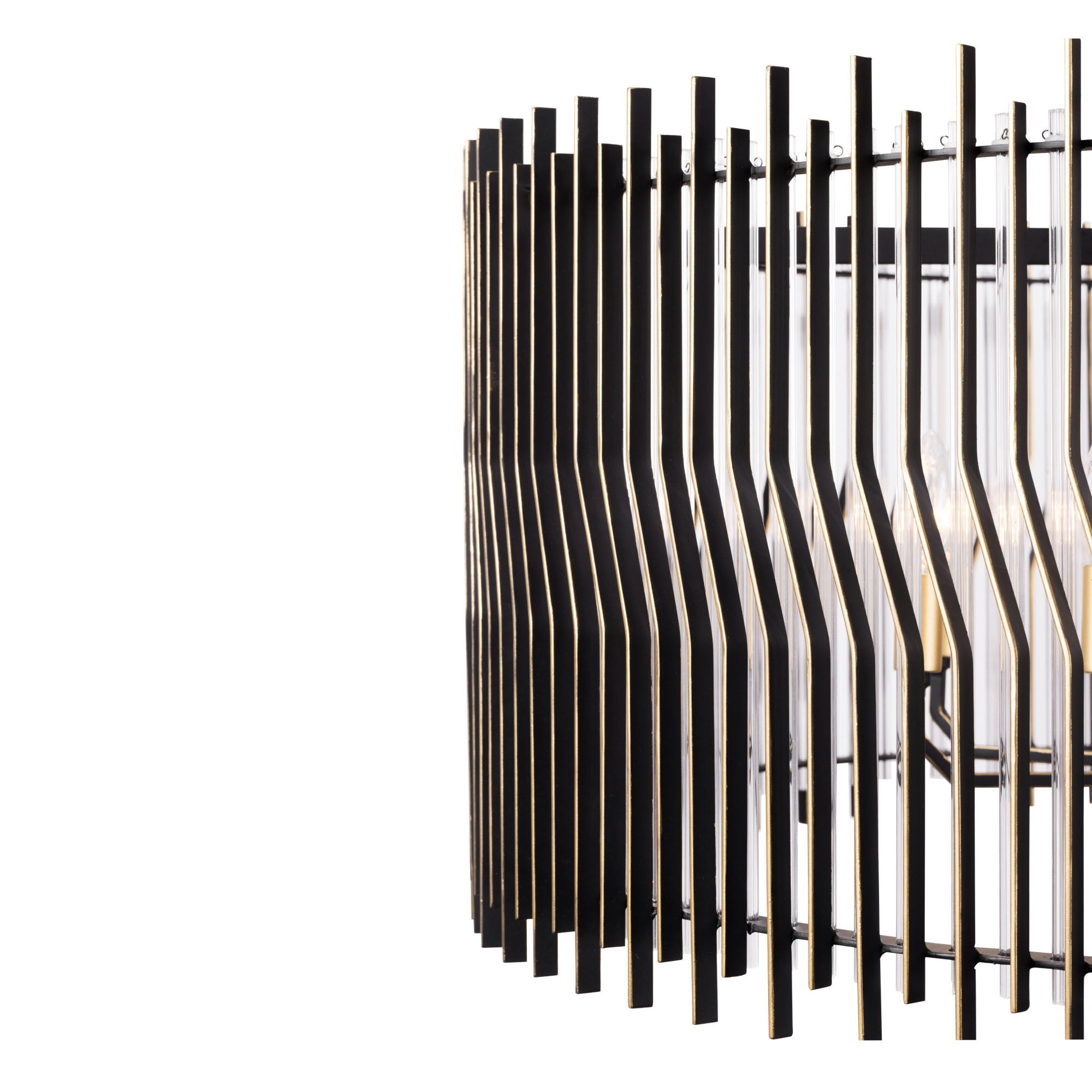 Park Row 10-Light Pendant - Matte Black/French Gold