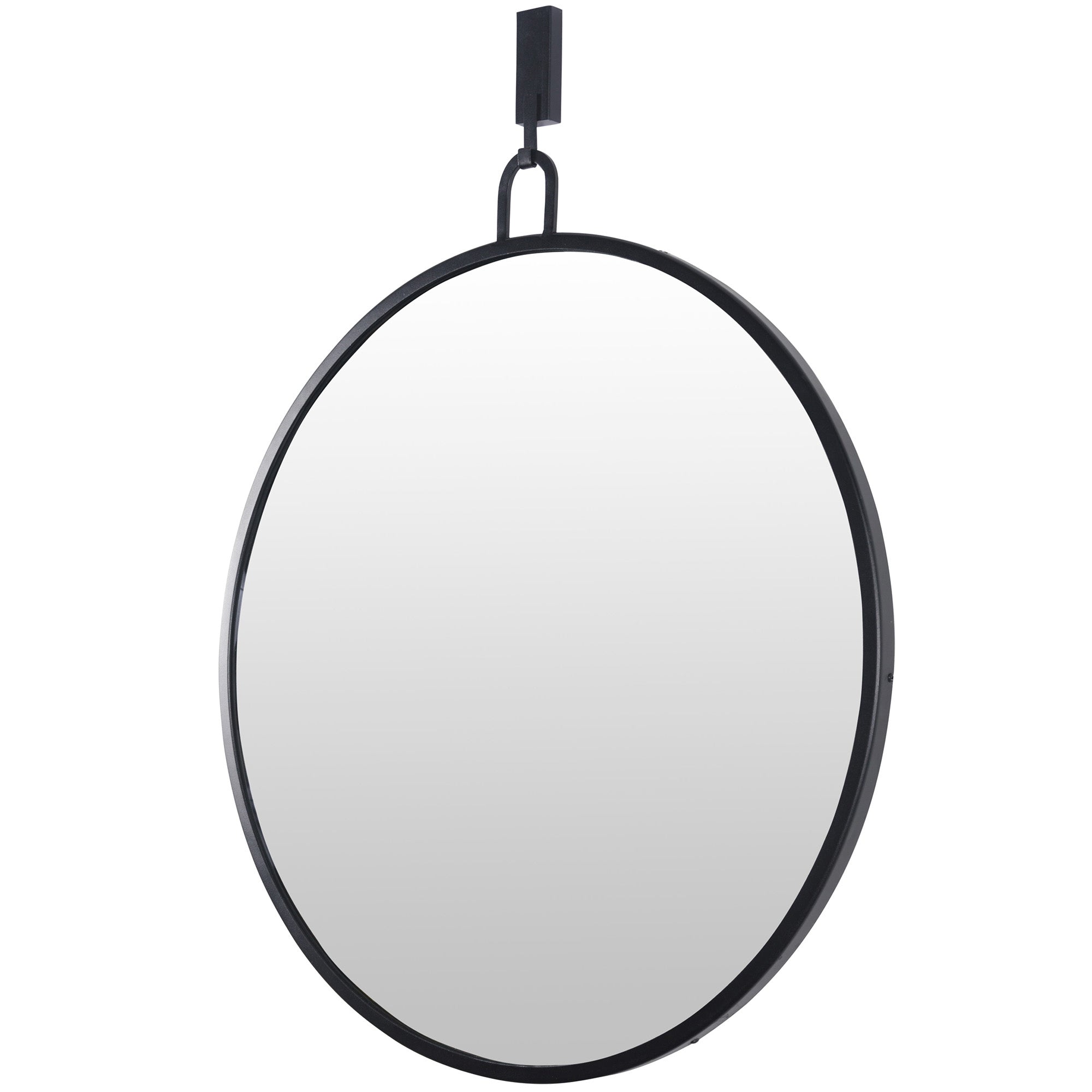 Stopwatch 30-in Round Accent Mirror - Black