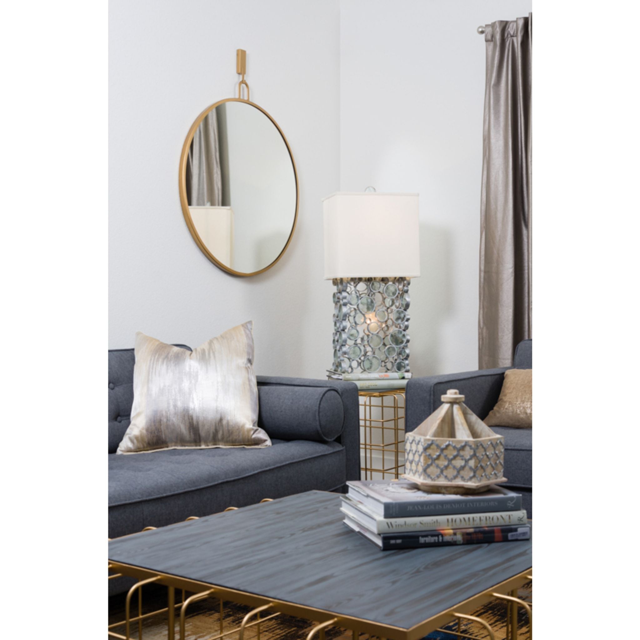 Stopwatch 30-in Round Accent Mirror