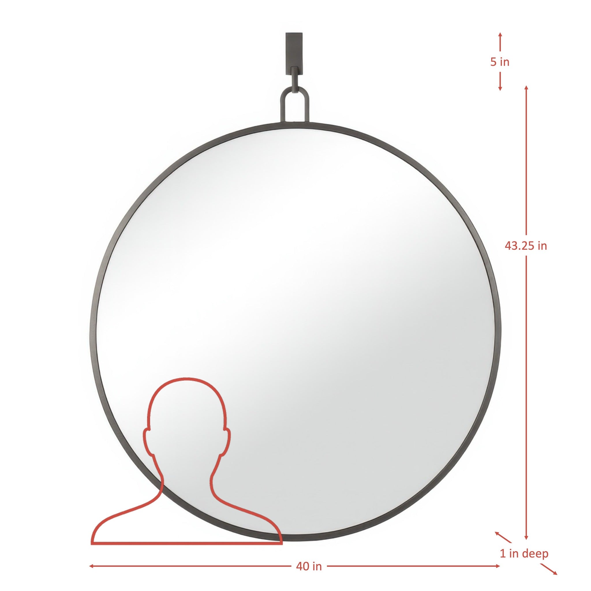 Stopwatch 40-in Round Mirror - Gold