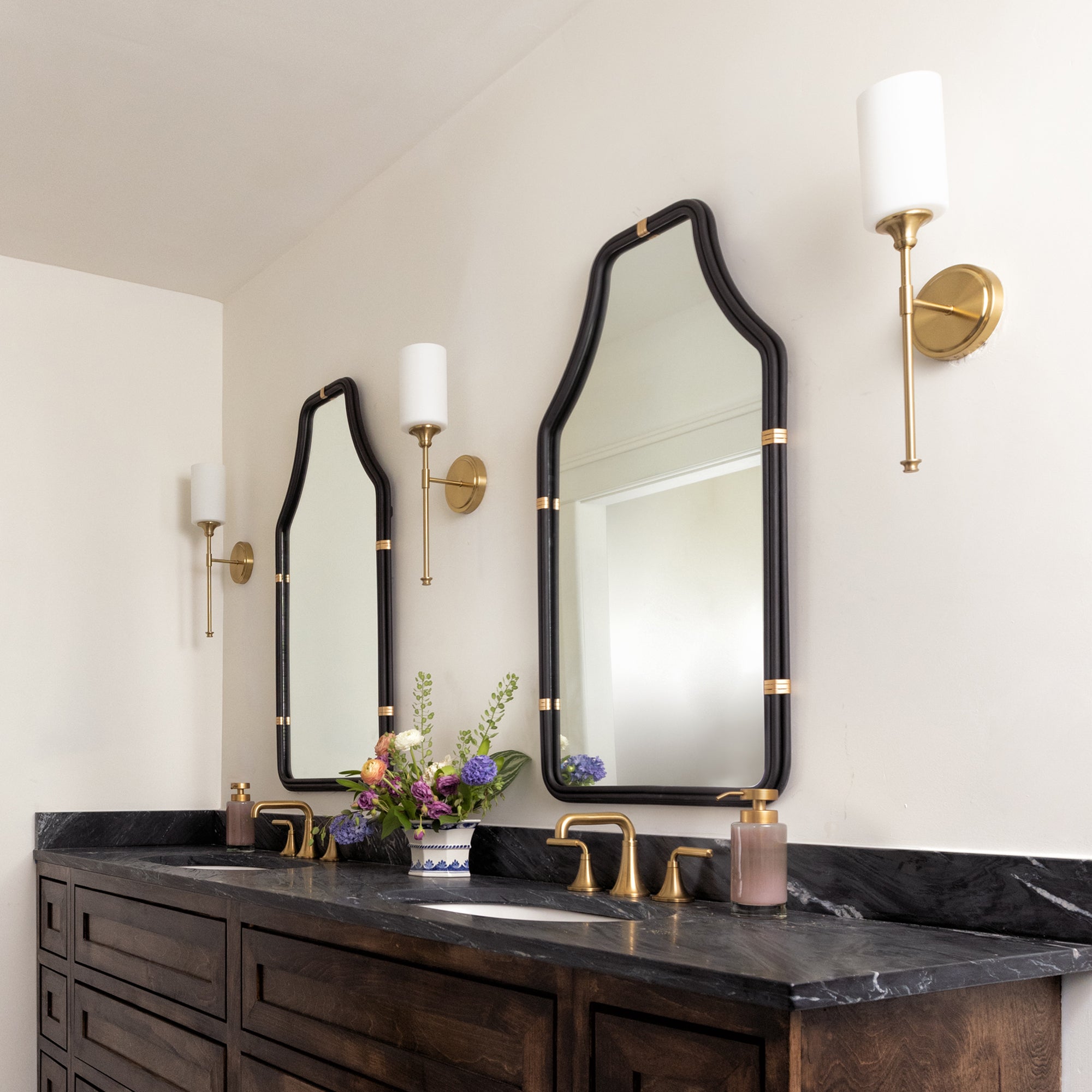 Federal Case 22x40 Wall Mirror - Matte Black/French Gold