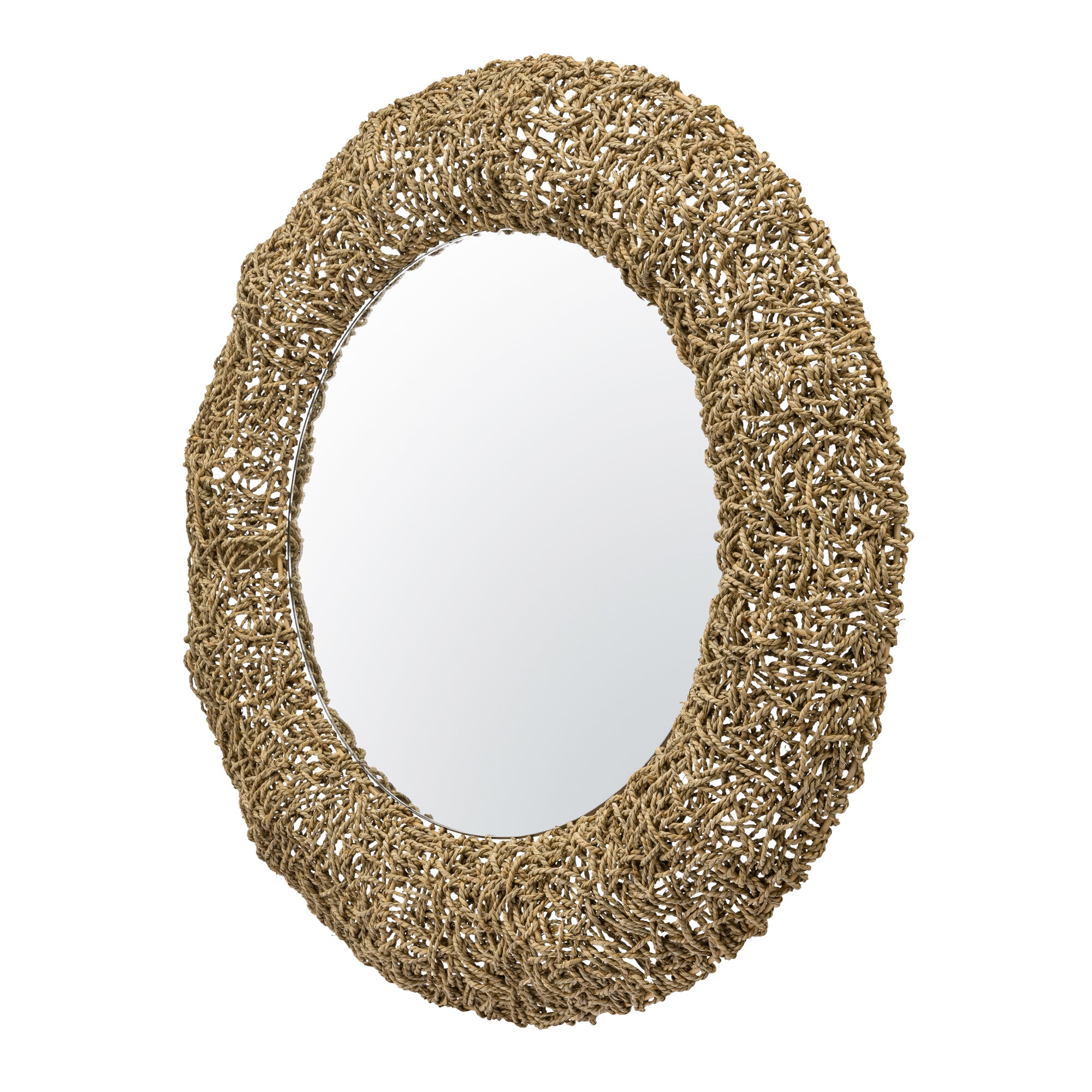 Tangled 33-in Wall Mirror - Natural Rope