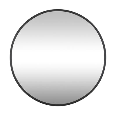 Cottage 30-in Round Mirror - Black