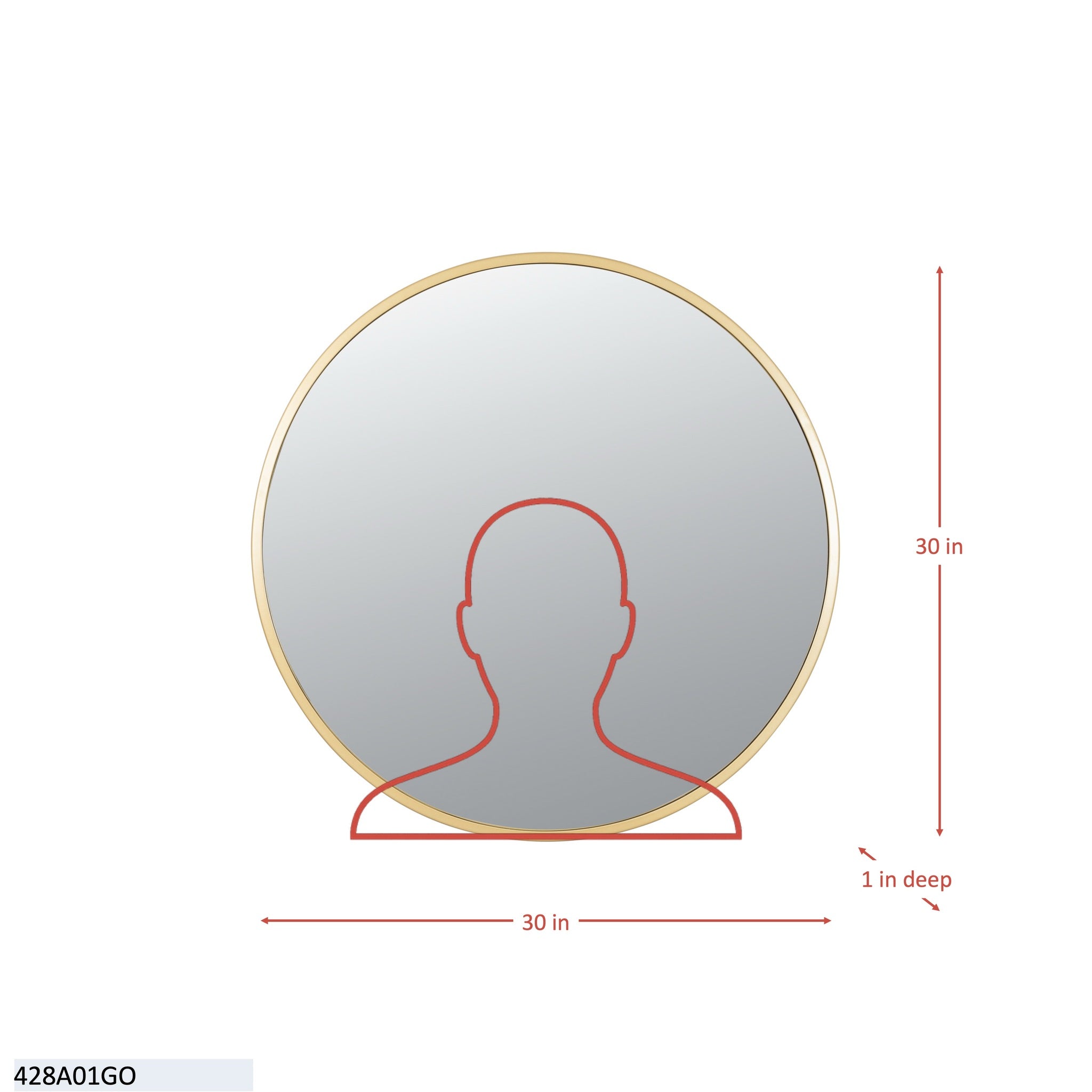 Cottage 30-in Round Mirror - Gold