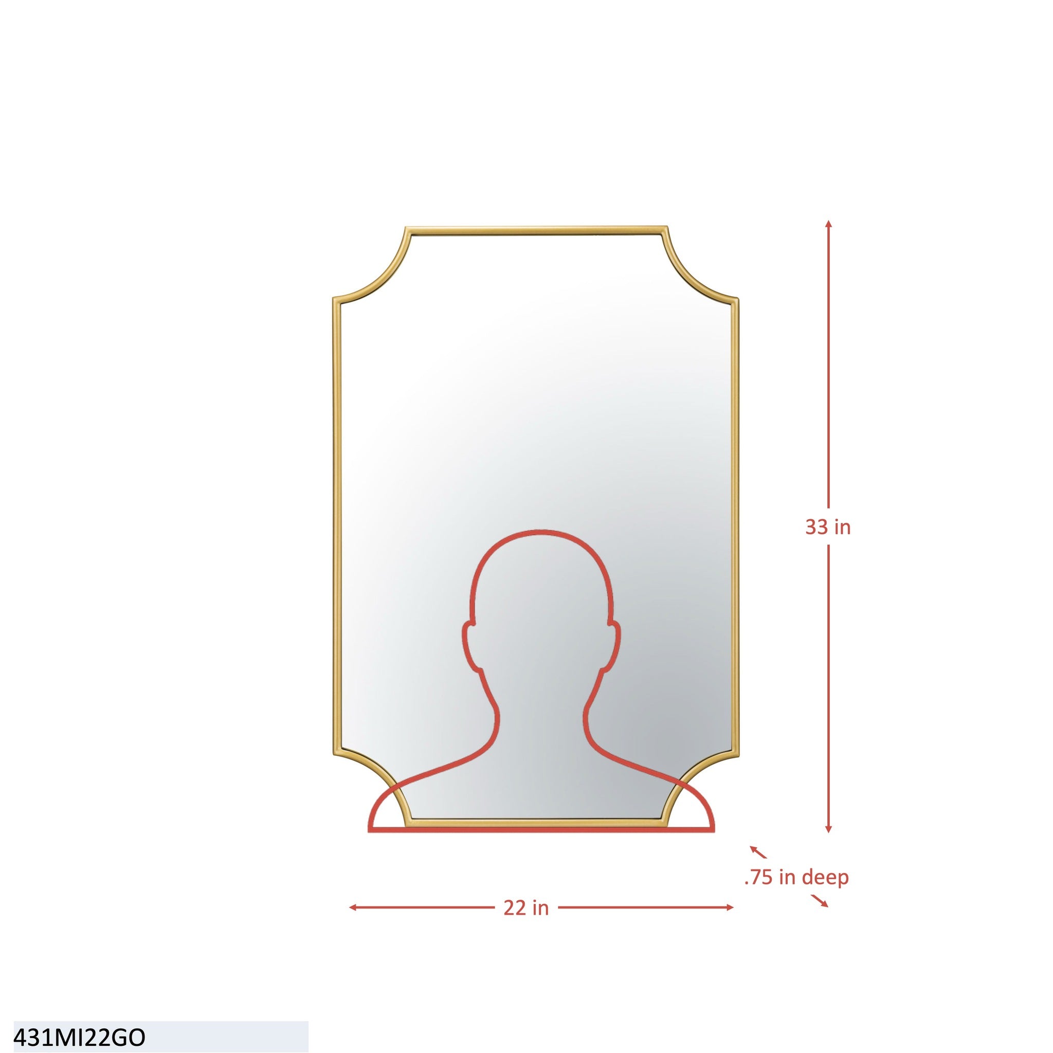 Carlton 22x33 Mirror - Gold