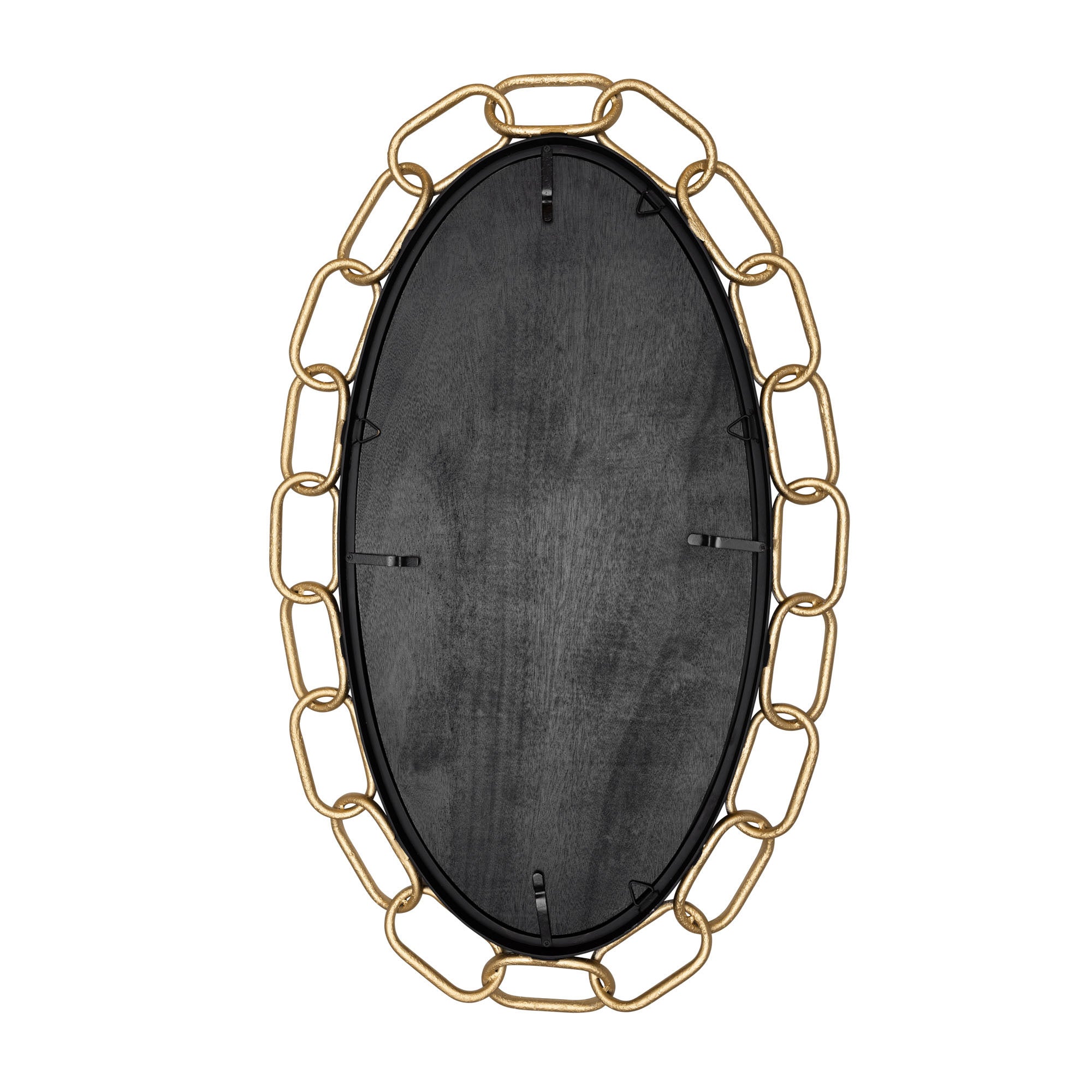 Chains of Love 24x40 Oval Wall Mirror - Matte Black/Textured Gold