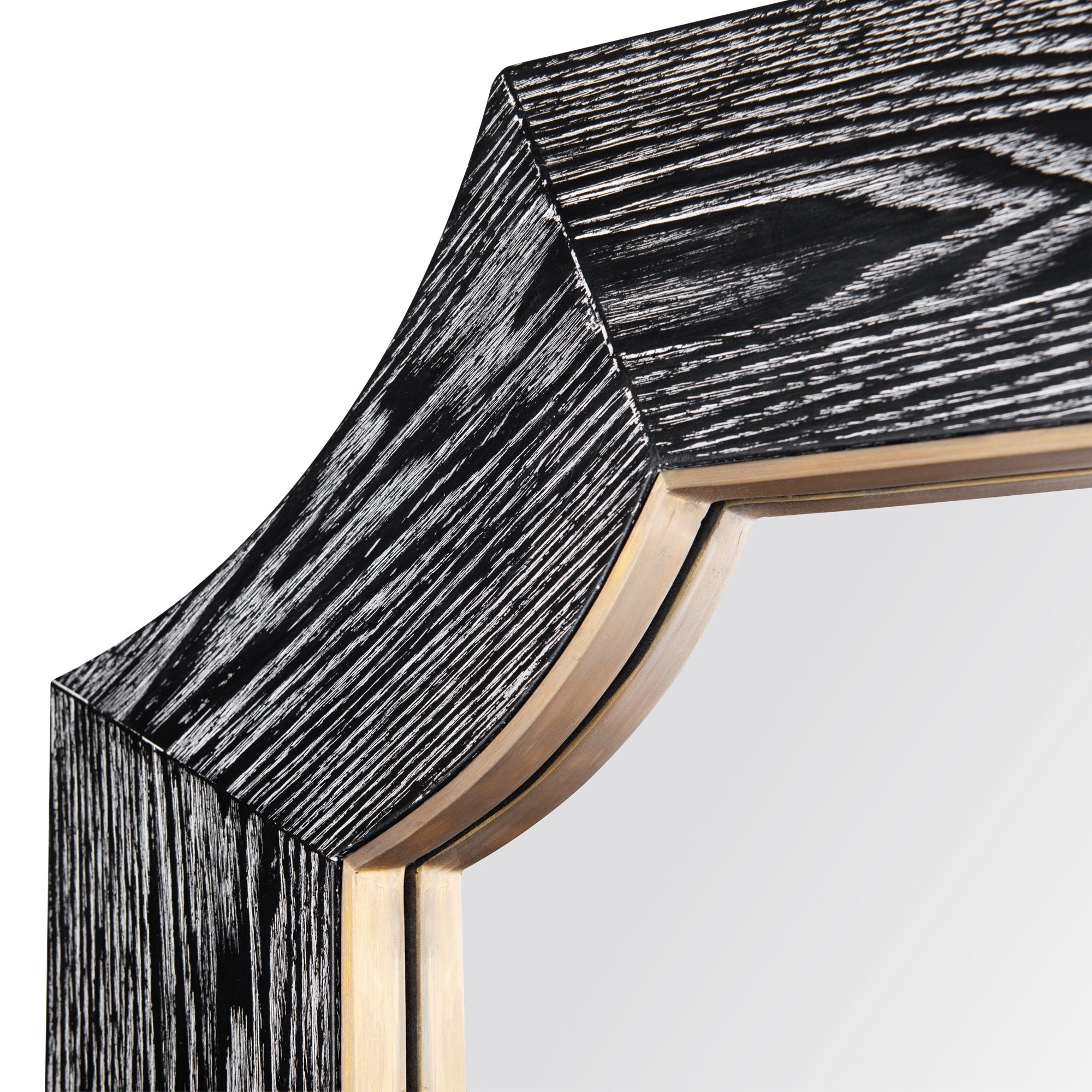 Farra 28x54 Wall Mirror - Cerused Black/Weathered Brass