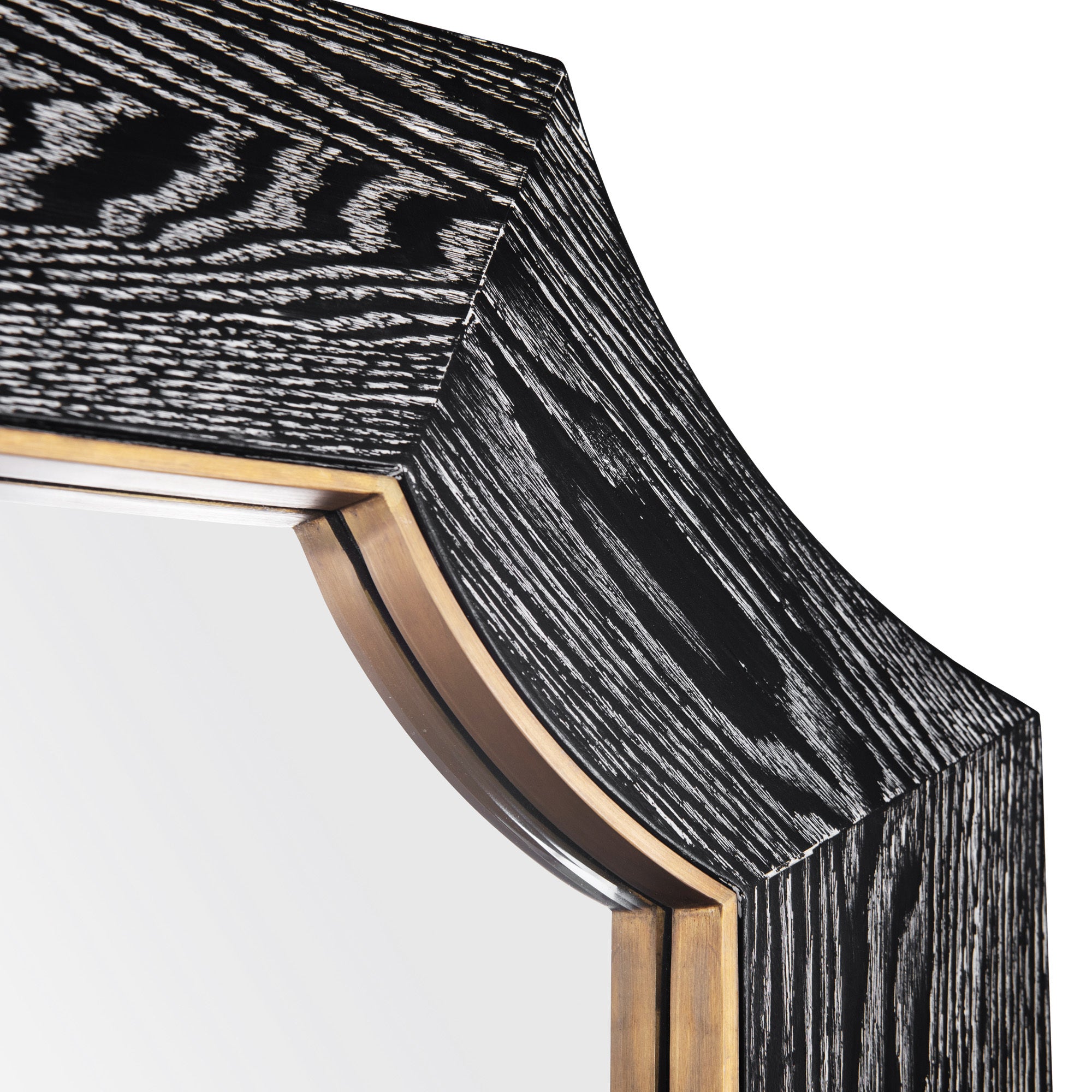 Farra 36x36 Wall Mirror - Cerused Black/Weathered Brass
