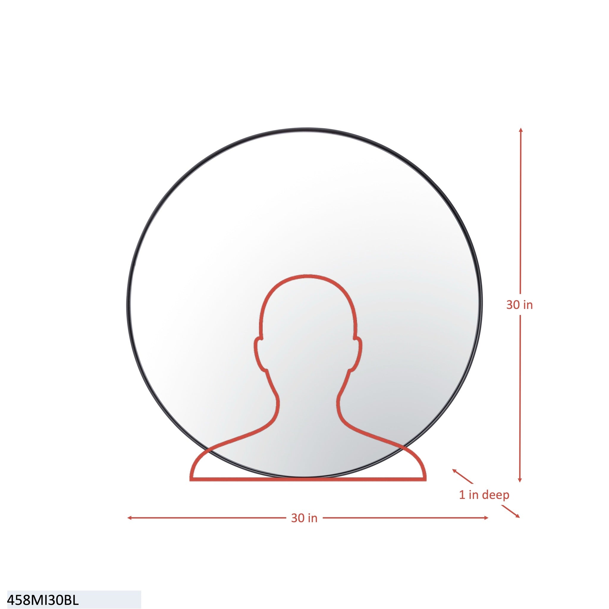 Tablet 30-in Round Wall Mirror - Gold