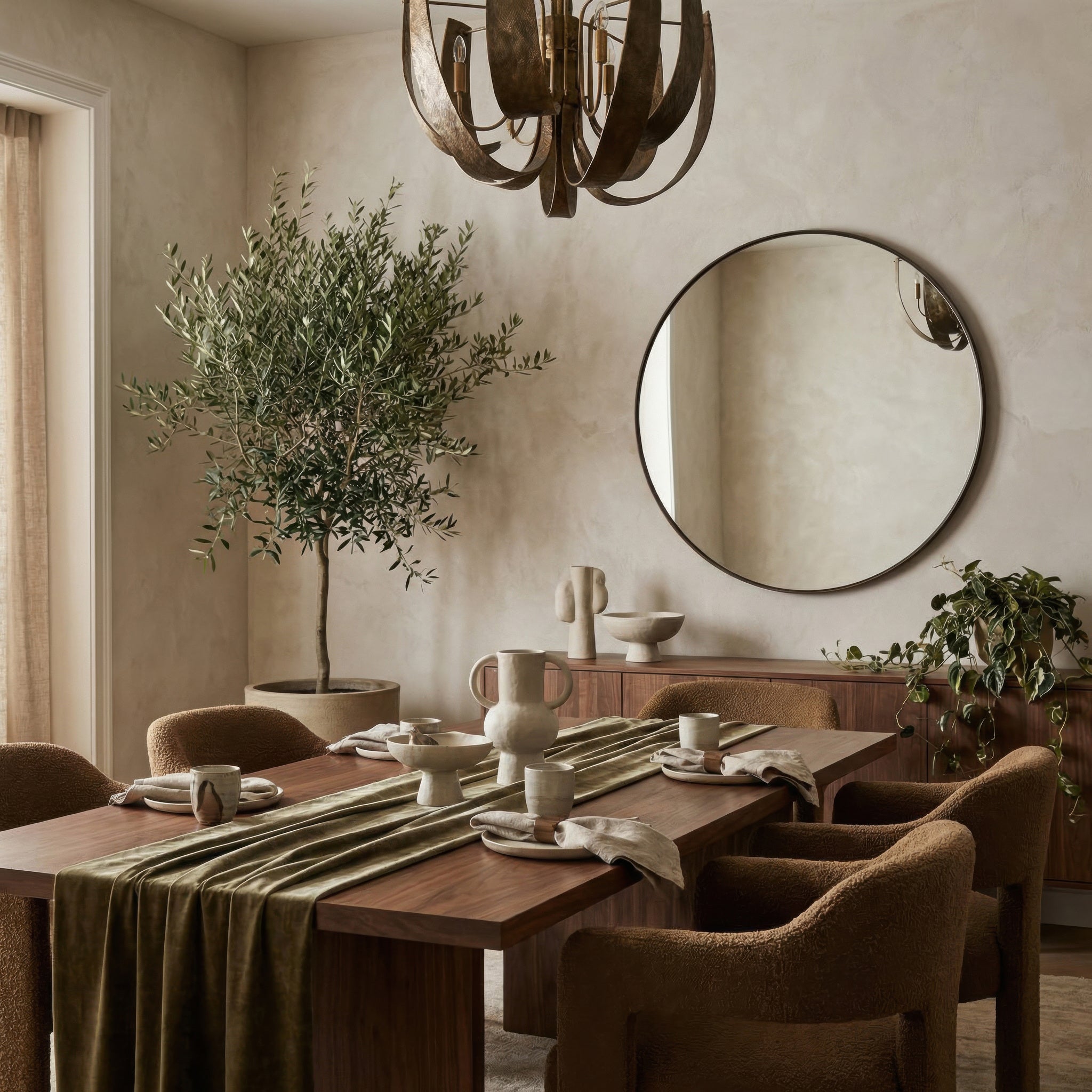 Tablet 30-in Round Wall Mirror - Bronze