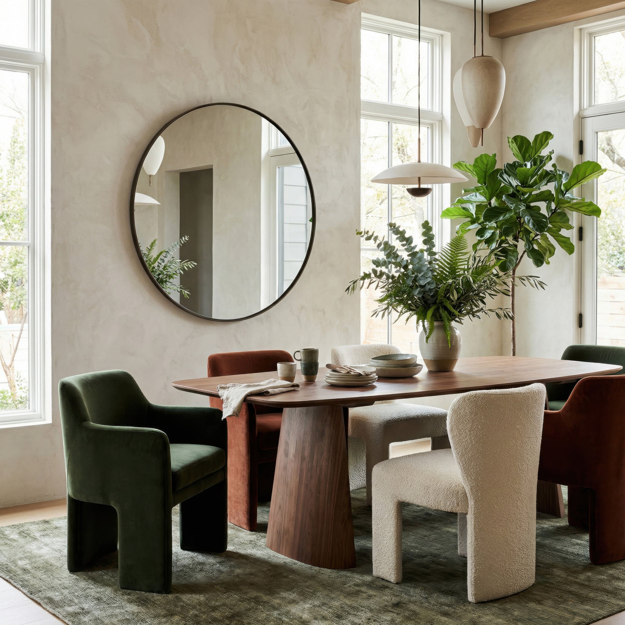 Tablet 50-in Round Wall Mirror - Bronze