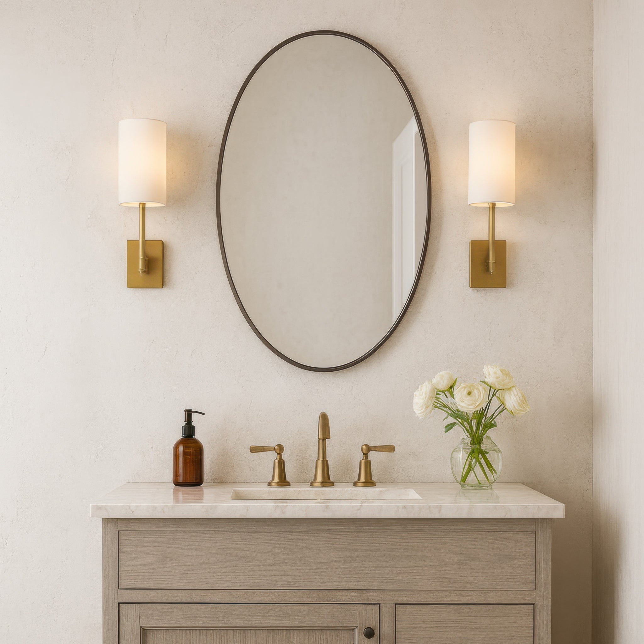 Tablet 22 x 30 Oval Mirror - Bronze