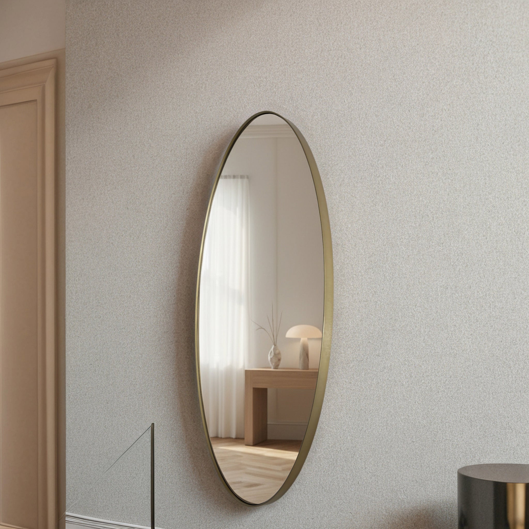 Tablet 22 x 30 Oval Mirror - Gold