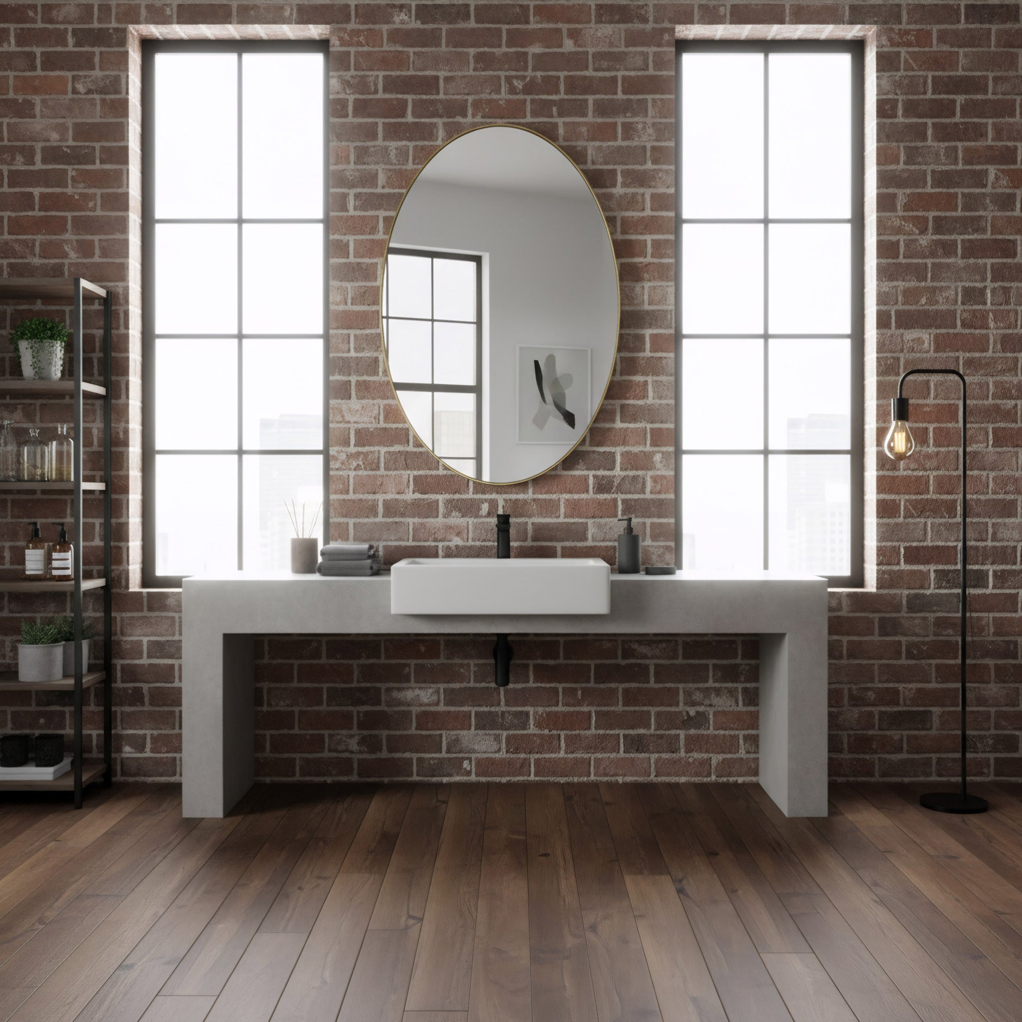 Tablet 24 x 40 Oval Mirror - Gold