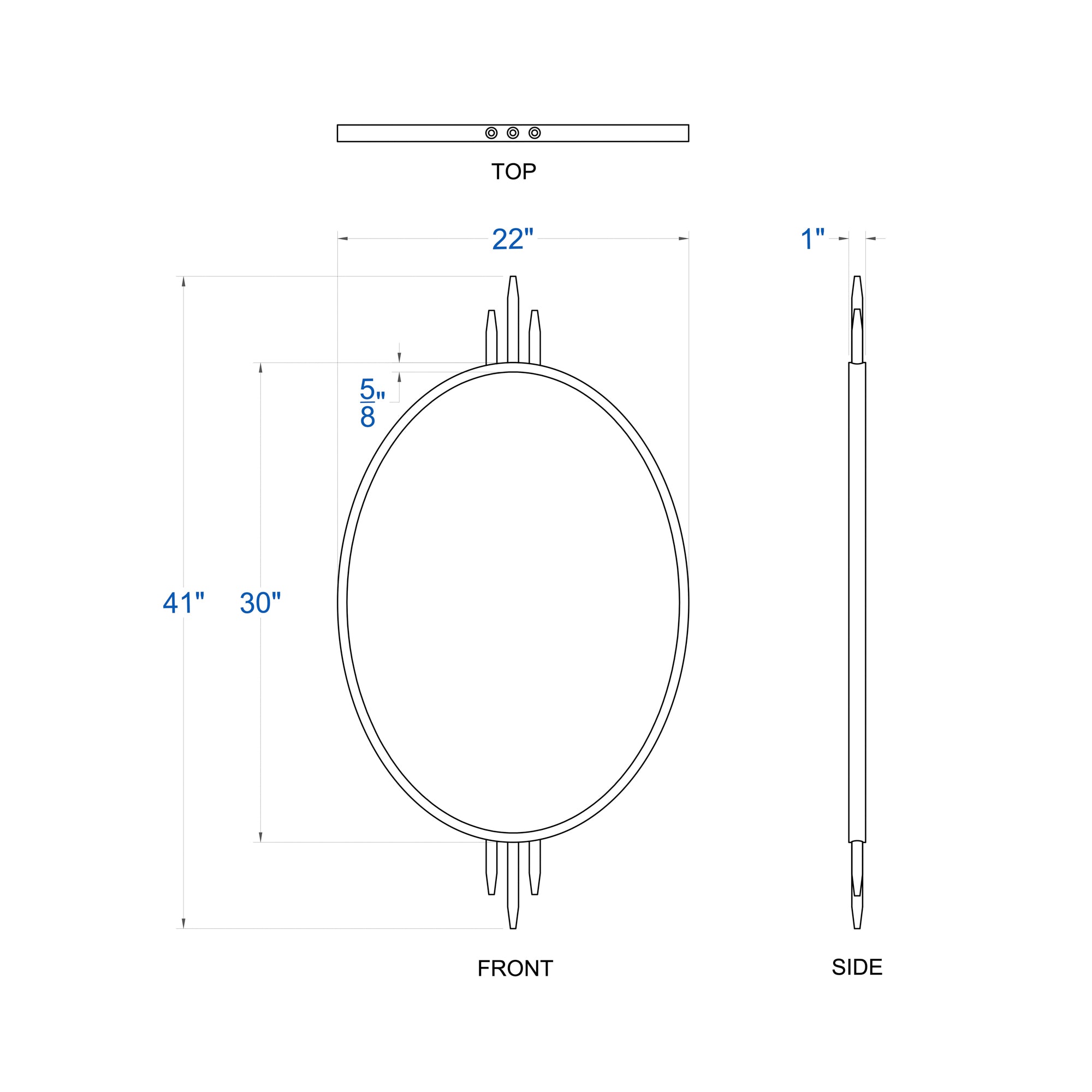 Propaganda 460MI22GO 22x41 Oval Wall Mirror - Gold