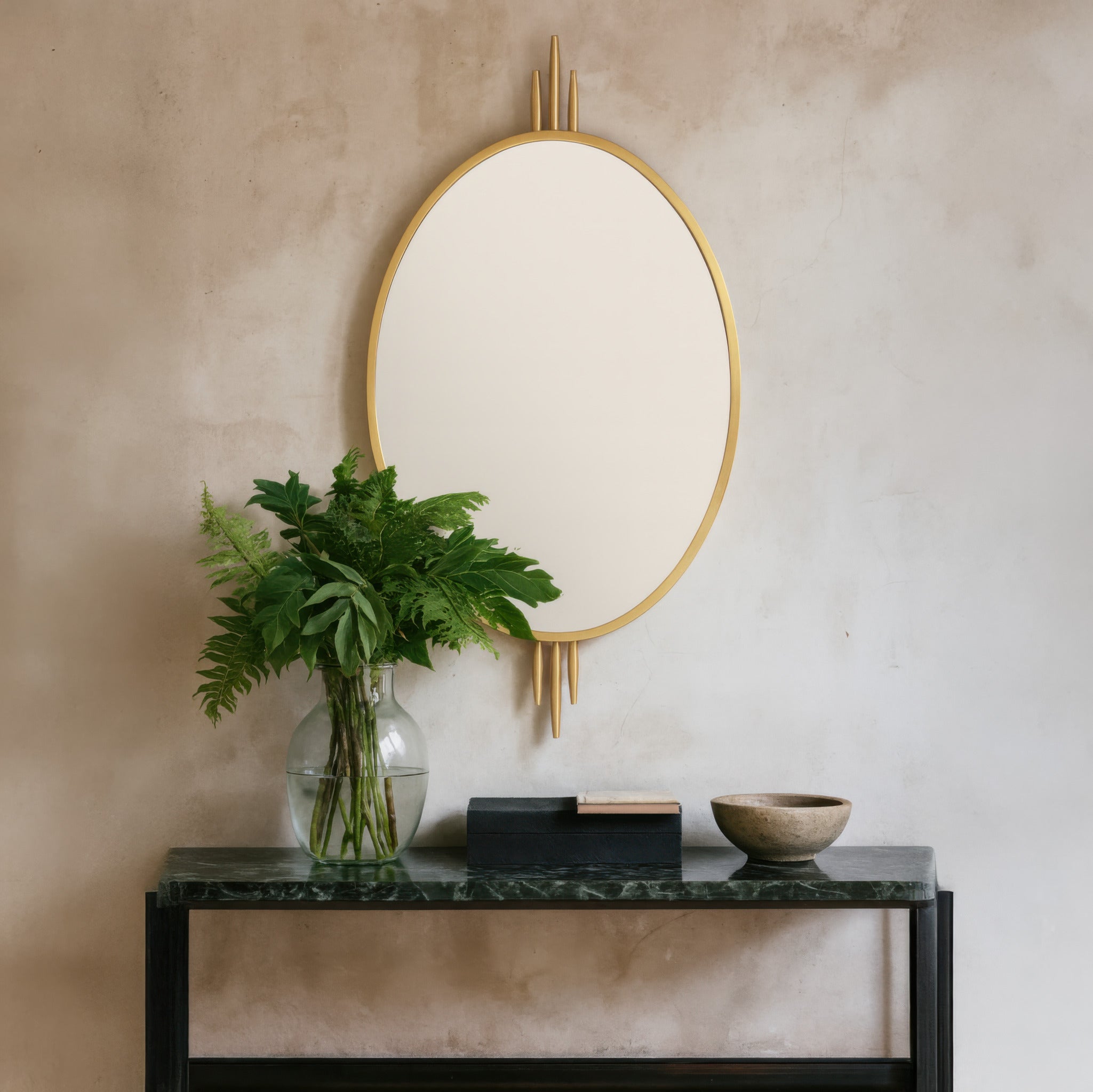 Propaganda 22x41 Oval Wall Mirror - Gold
