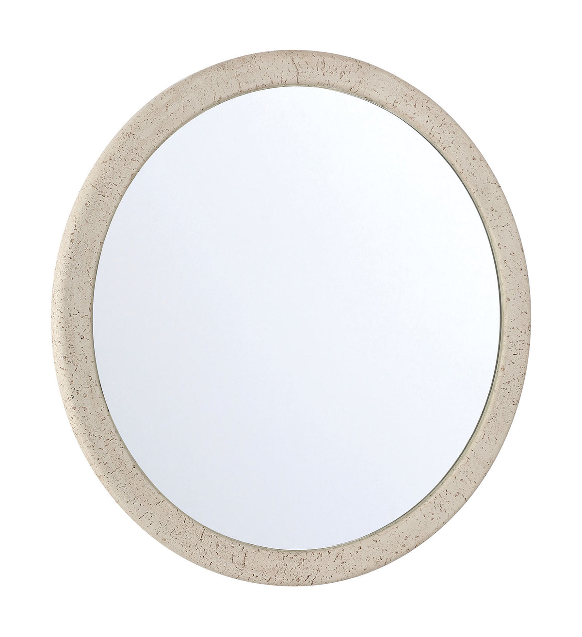 Stone Simple 30 inch Round Mirror in Travertine