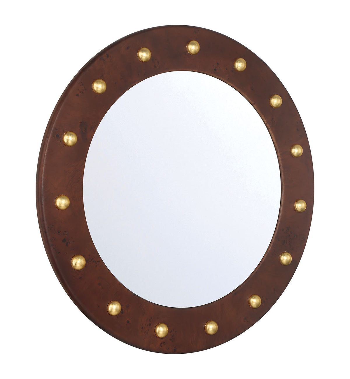 Burl Next Door 36 inch Round Mirror in Dark Burl