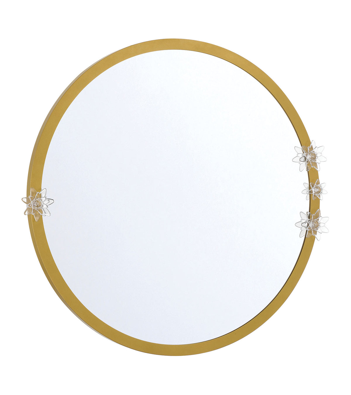 Daisy Does It 28 inch Round Gold Mirror with Acrylic Flowers