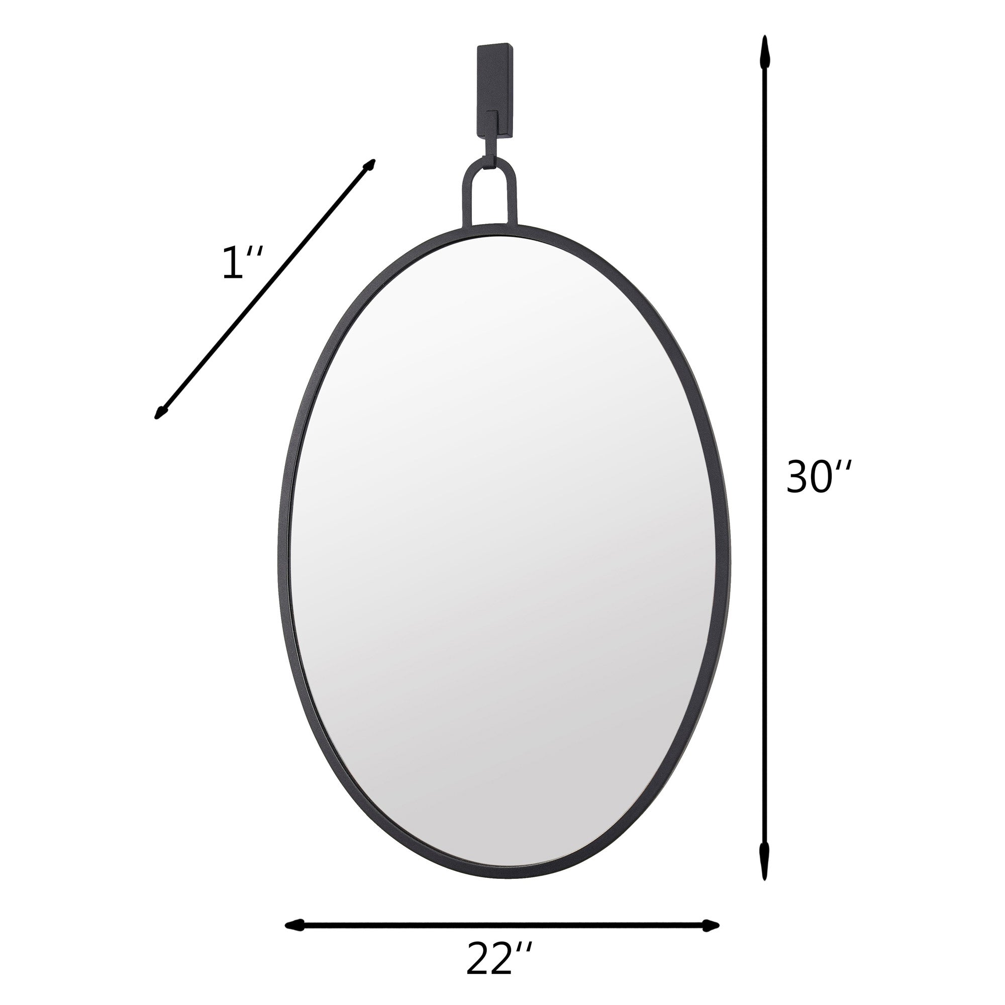 Stopwatch 4DMI0110 22x30 Oval Mirror - Black