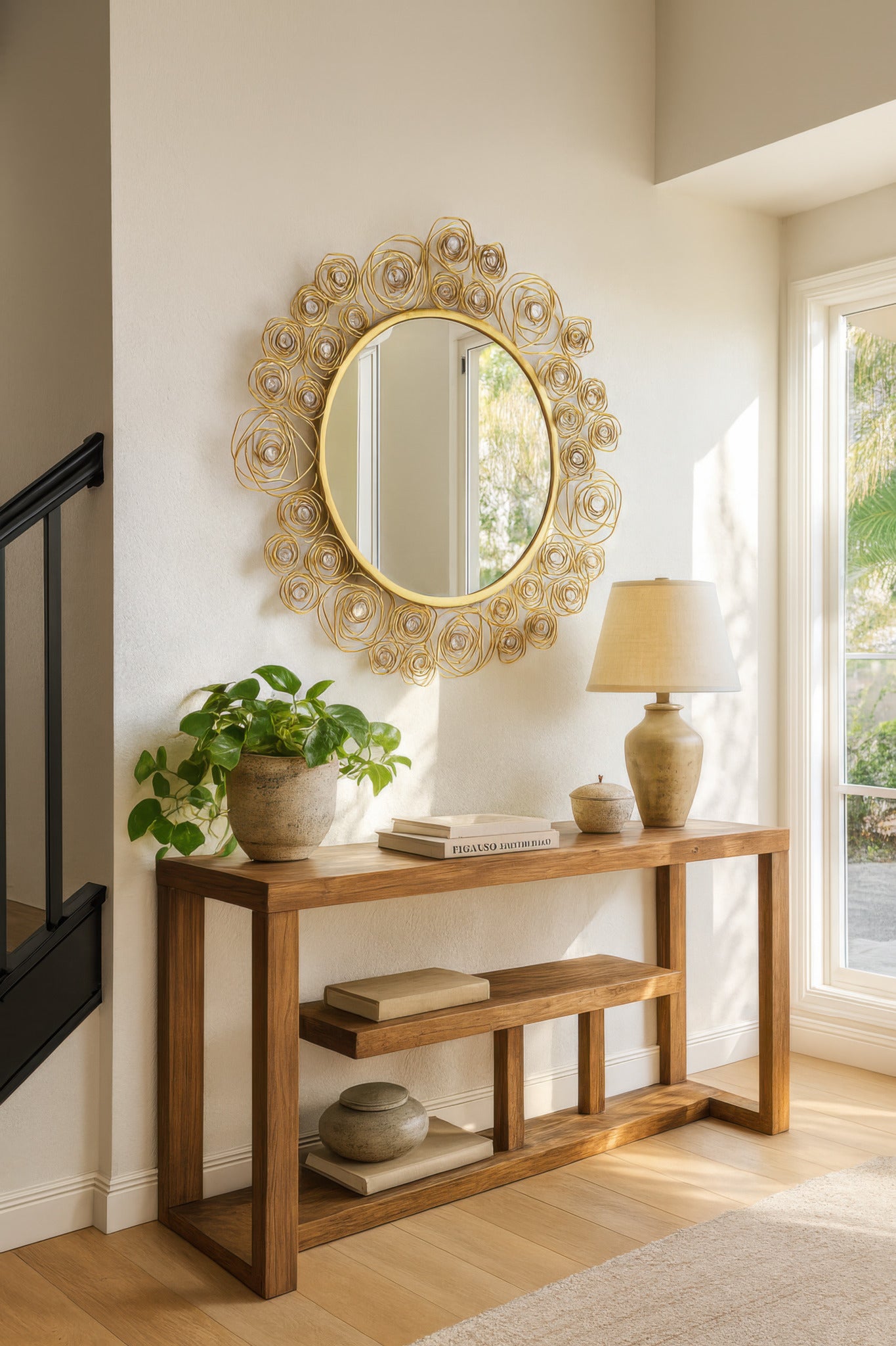 Ethereal Rose 38-in Wall Mirror - Havana Gold Ombre
