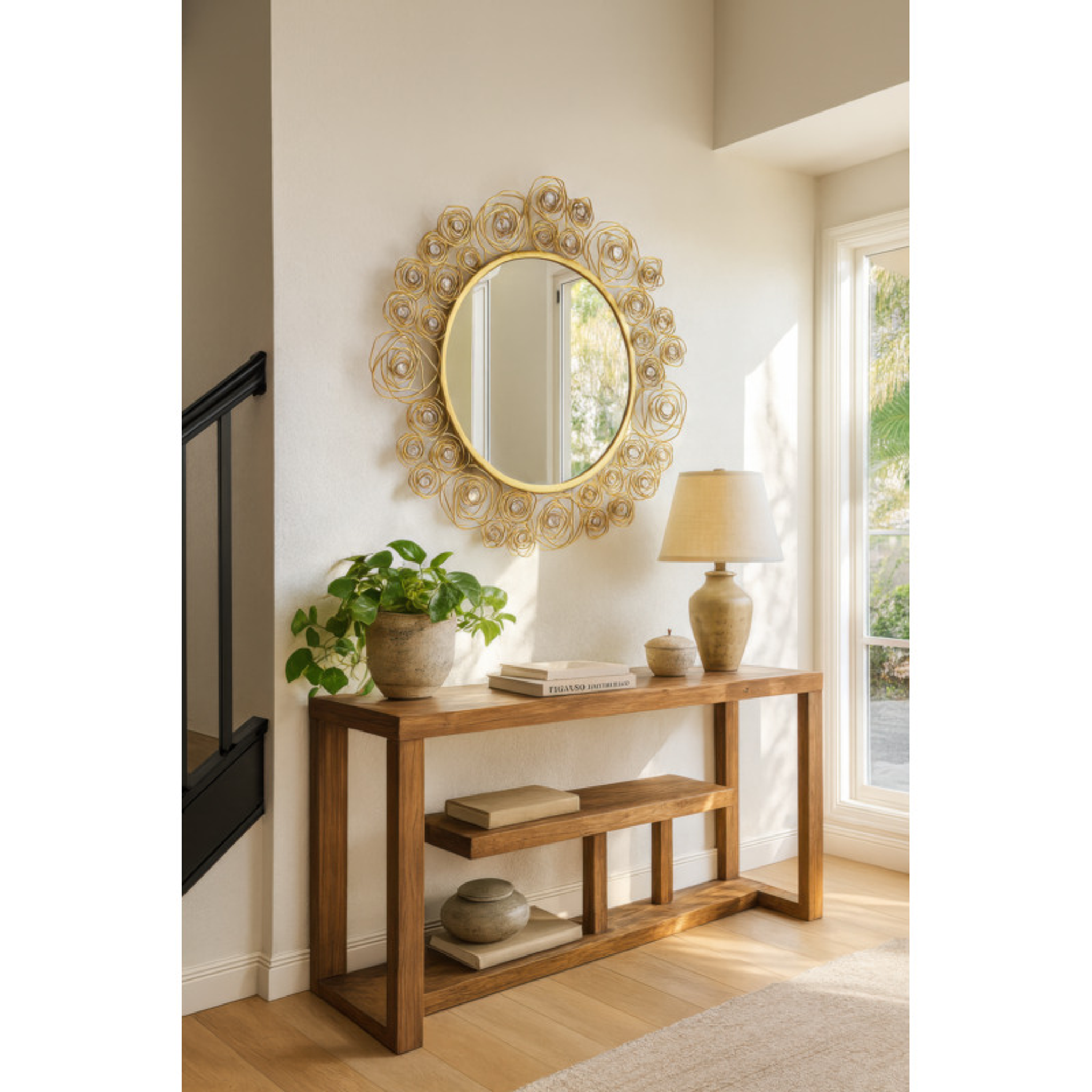 Ethereal Rose 38-in Wall Mirror - Havana Gold Ombre
