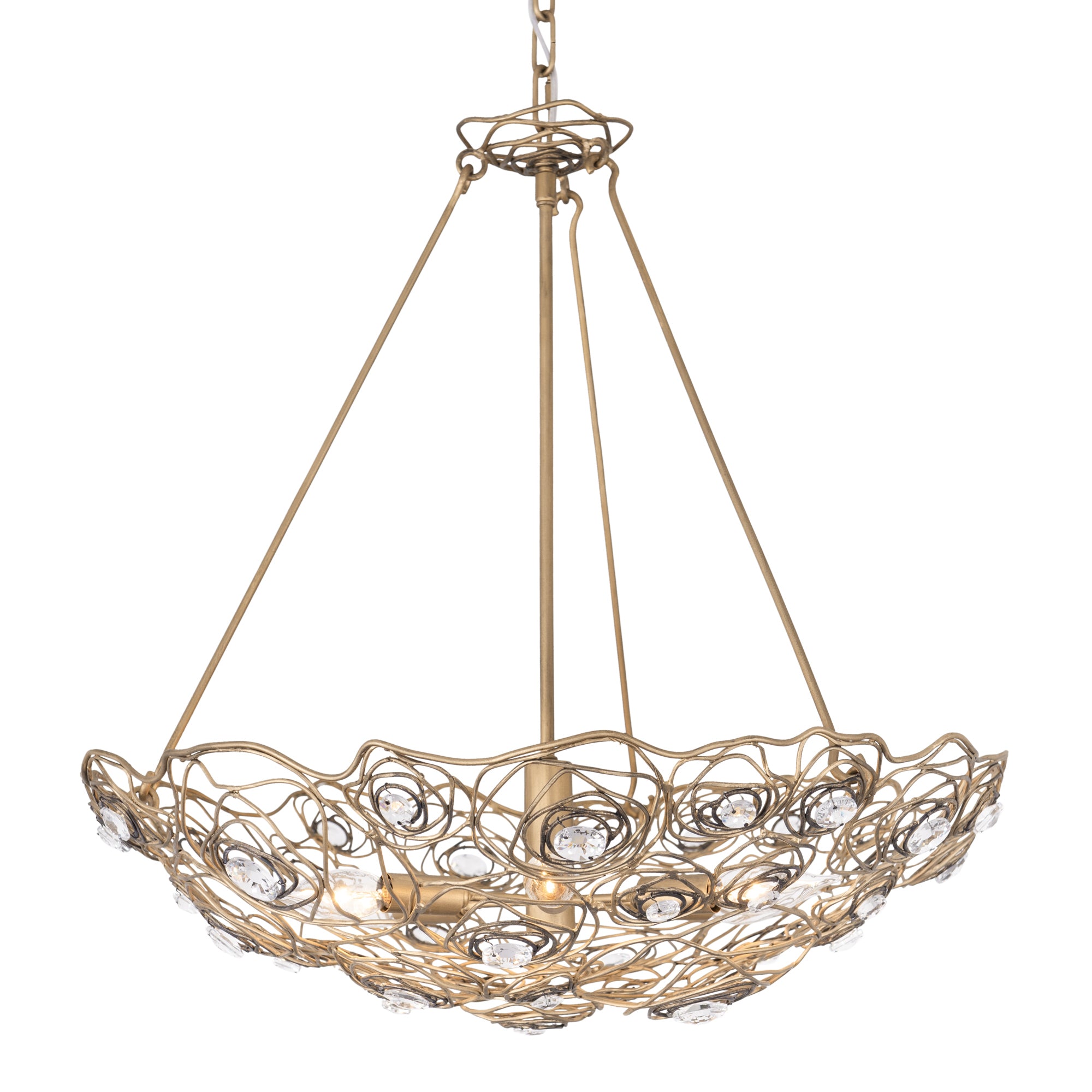 Ethereal Rose 6 Light Inverted Pendant - Havana Gold Ombre