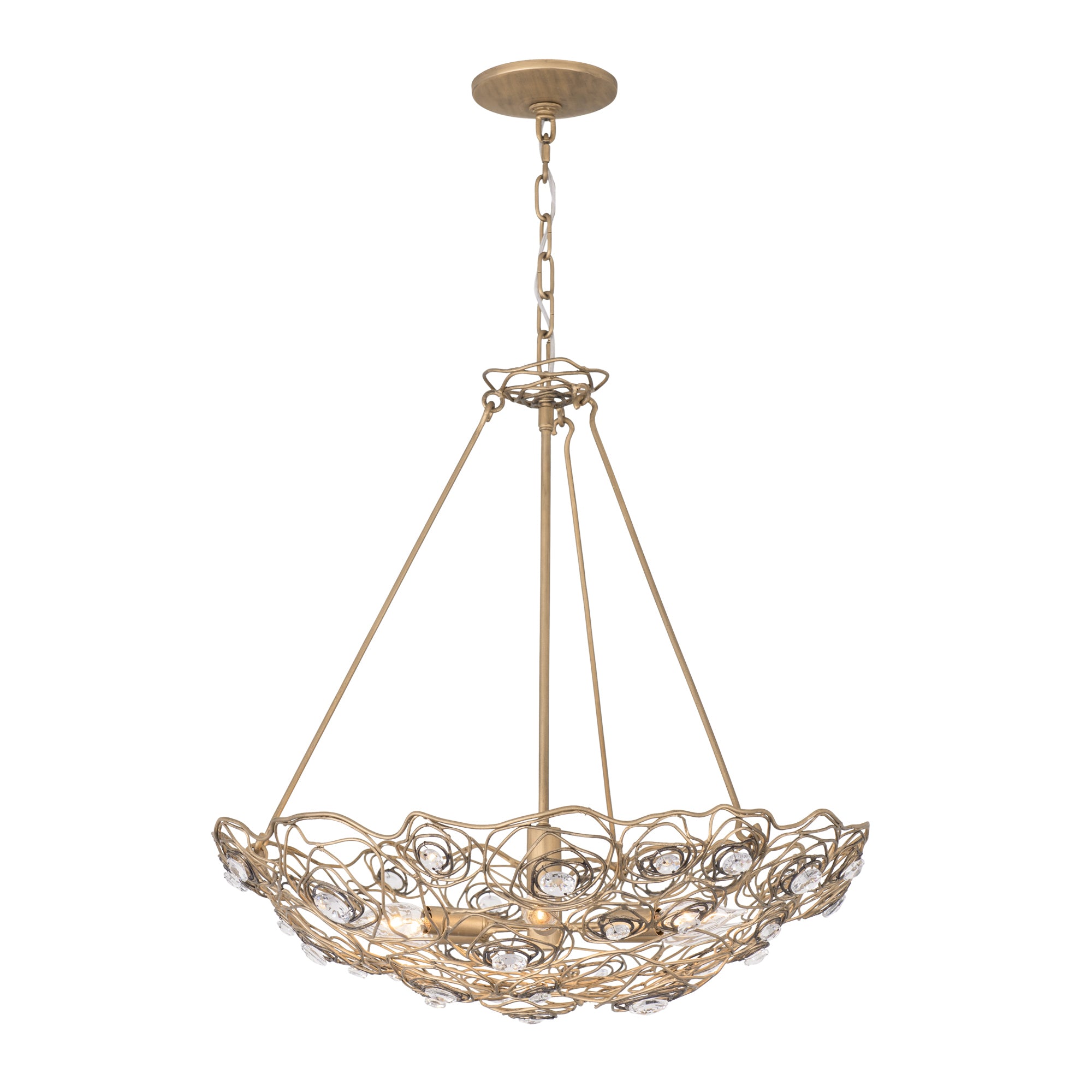 Ethereal Rose 6 Light Inverted Pendant - Havana Gold Ombre