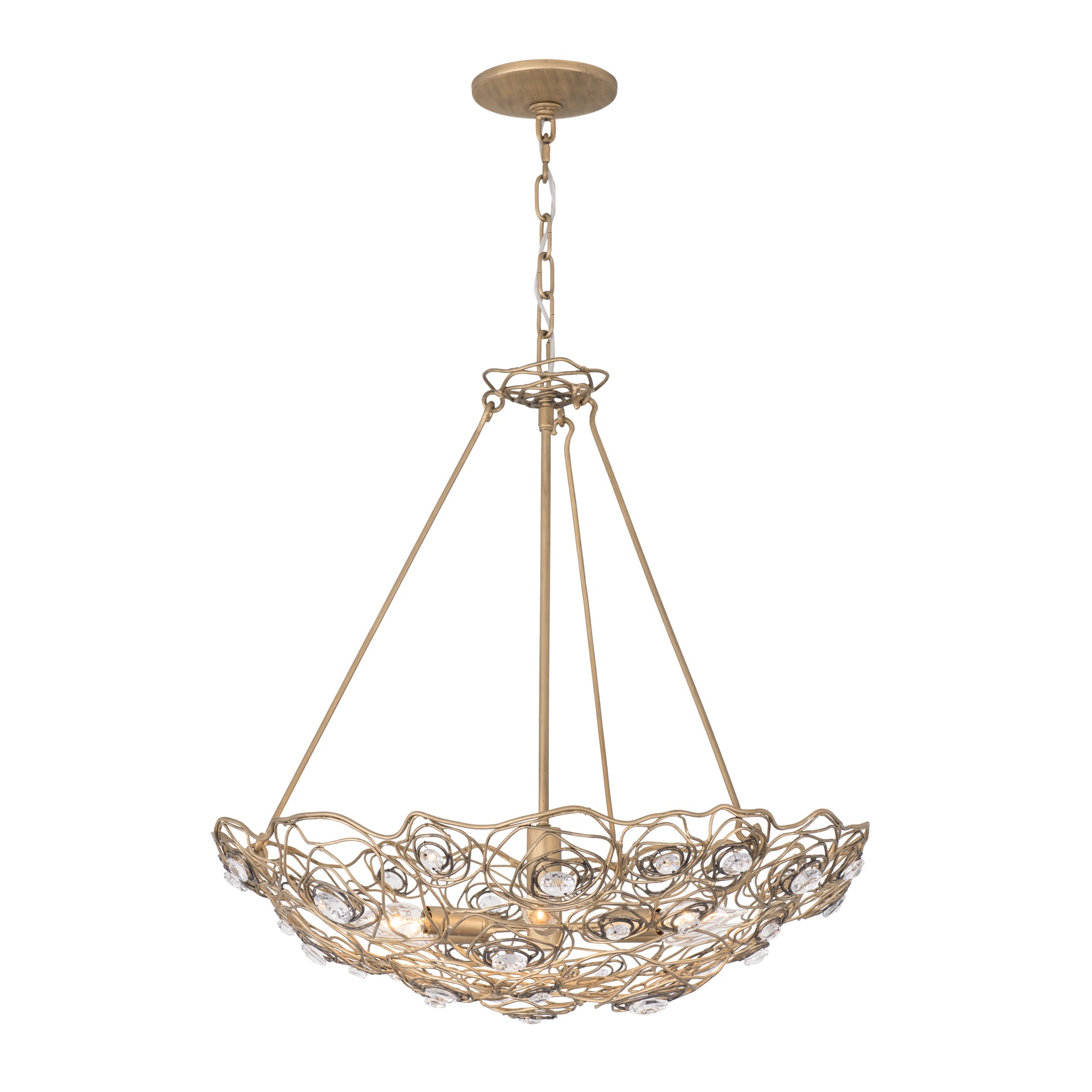 Ethereal Rose 6-Light Inverted Pendant - Havana Gold Ombre