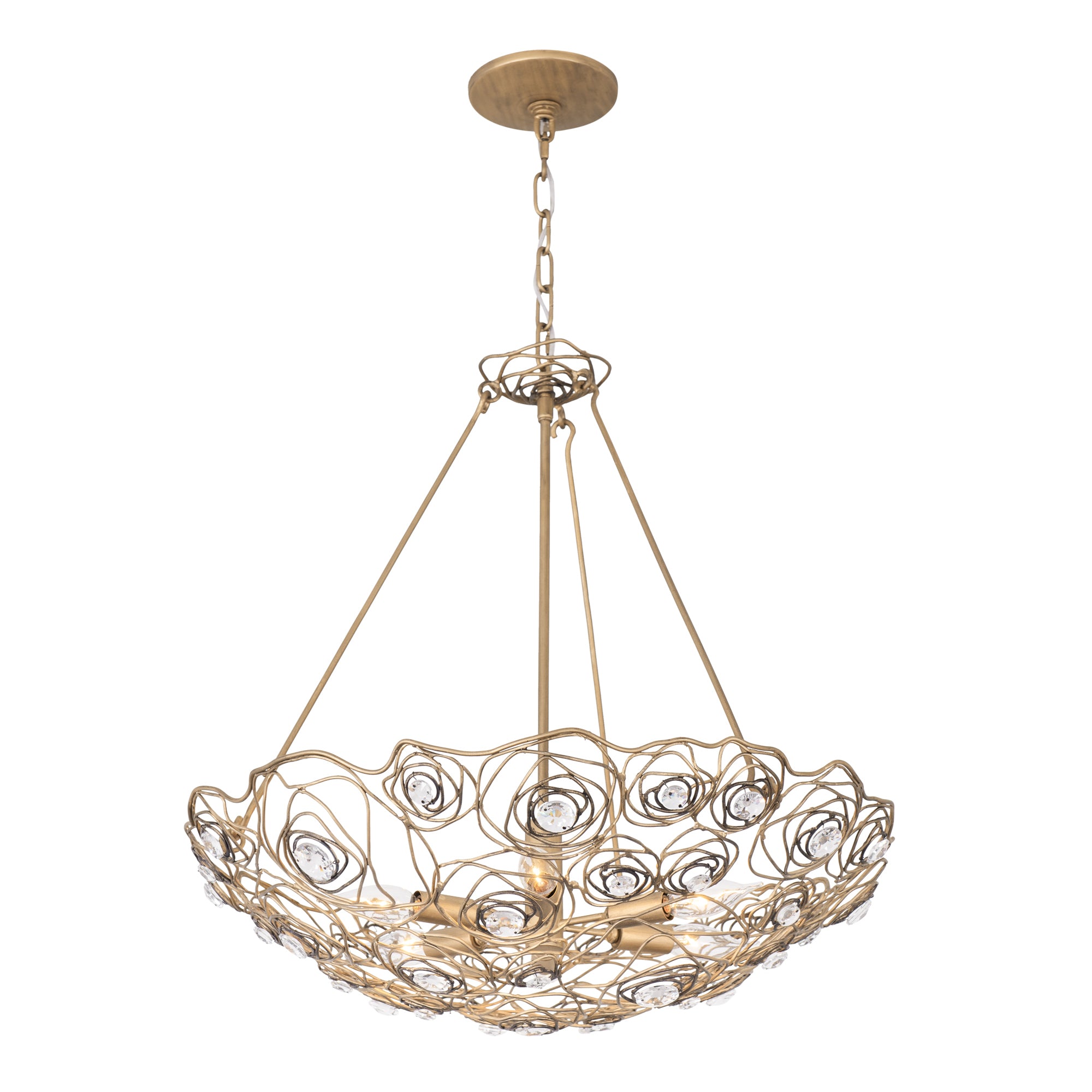 Ethereal Rose 6-Light Inverted Pendant - Havana Gold Ombre
