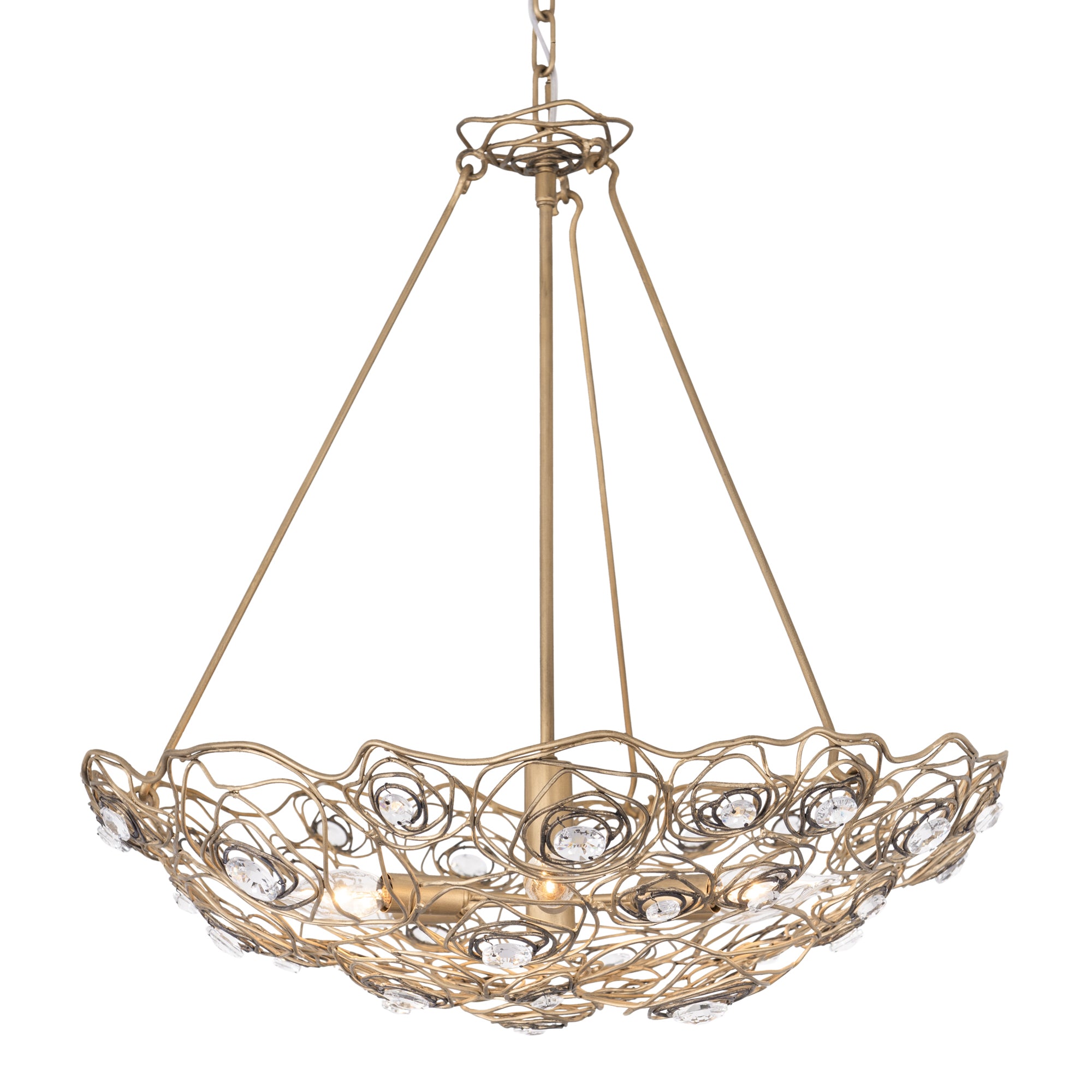 Ethereal Rose 6-Light Inverted Pendant - Havana Gold Ombre