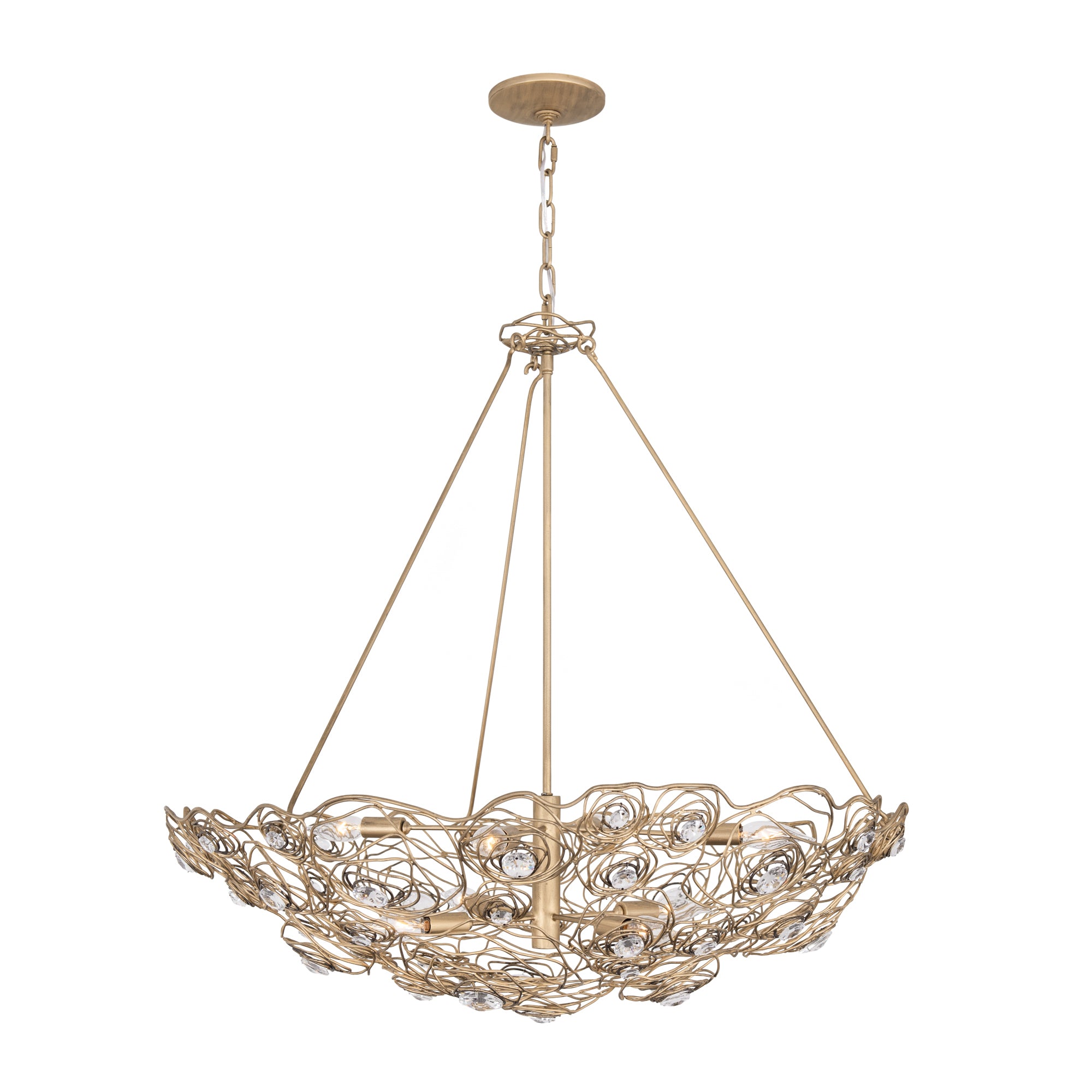 Ethereal Rose 8-Light Inverted Pendant - Havana Gold Ombre