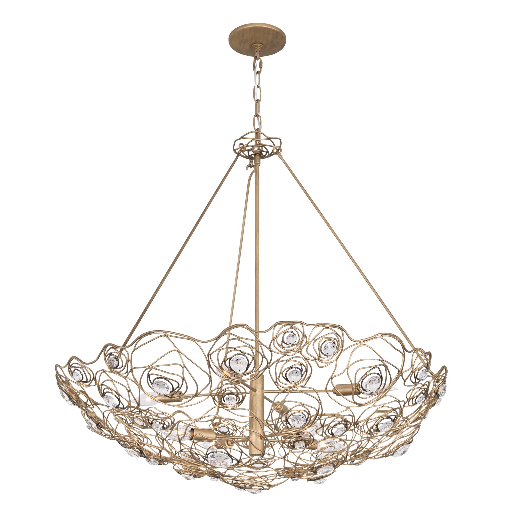 Ethereal Rose 8 Light Inverted Pendant - Havana Gold Ombre