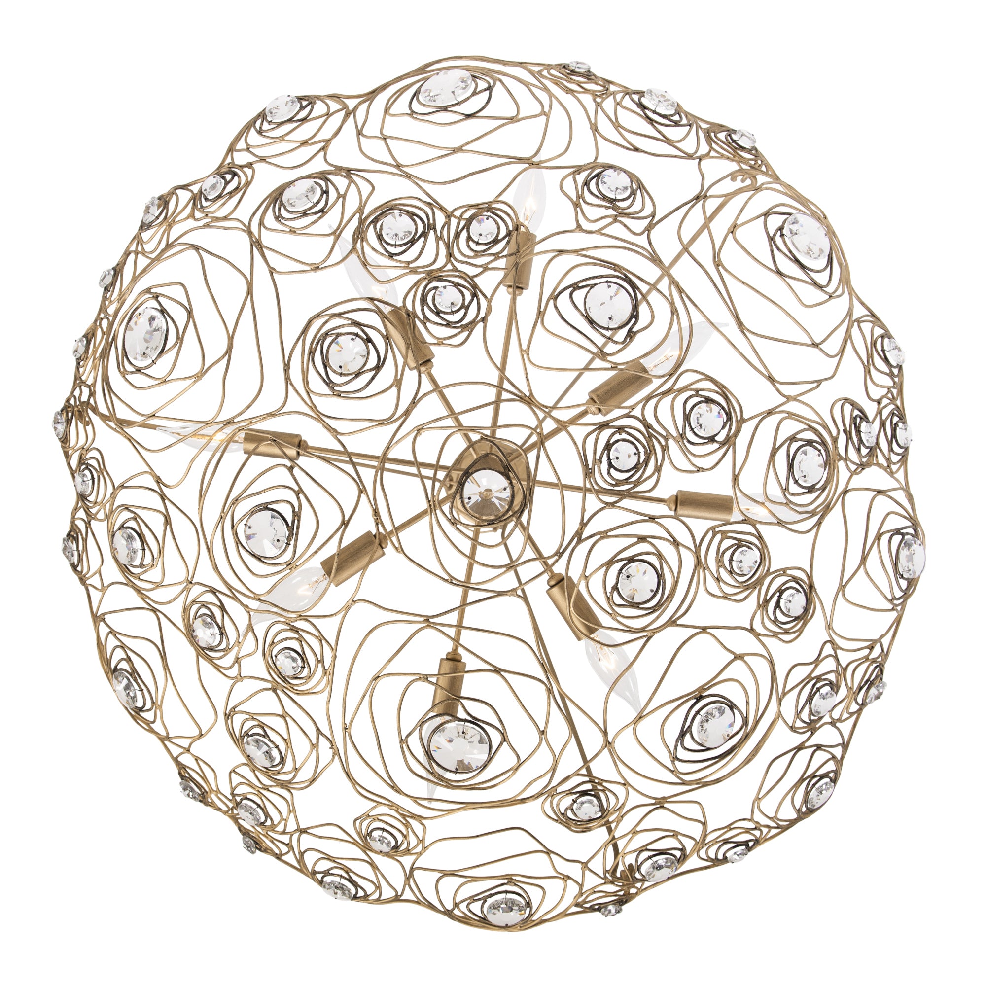 Ethereal Rose 8-Light Inverted Pendant - Havana Gold Ombre