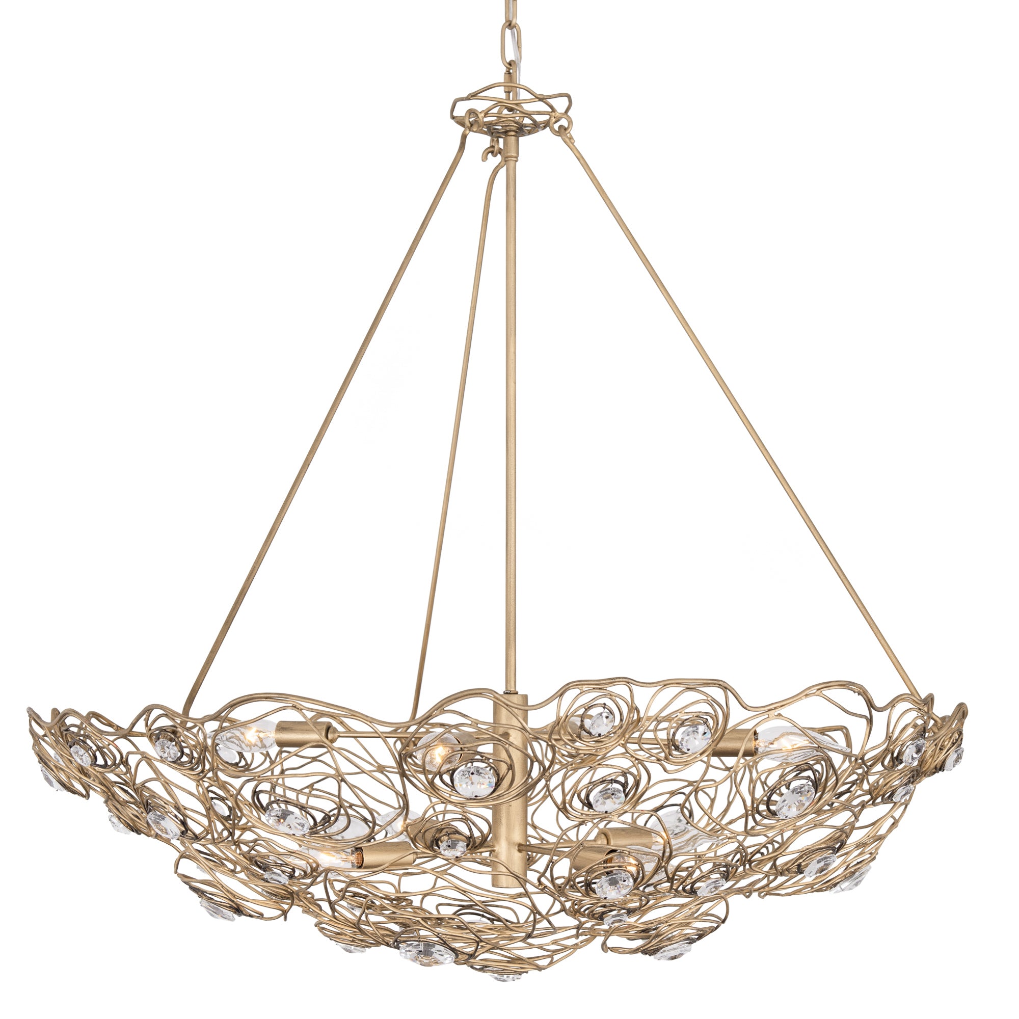 Ethereal Rose 8-Light Inverted Pendant - Havana Gold Ombre