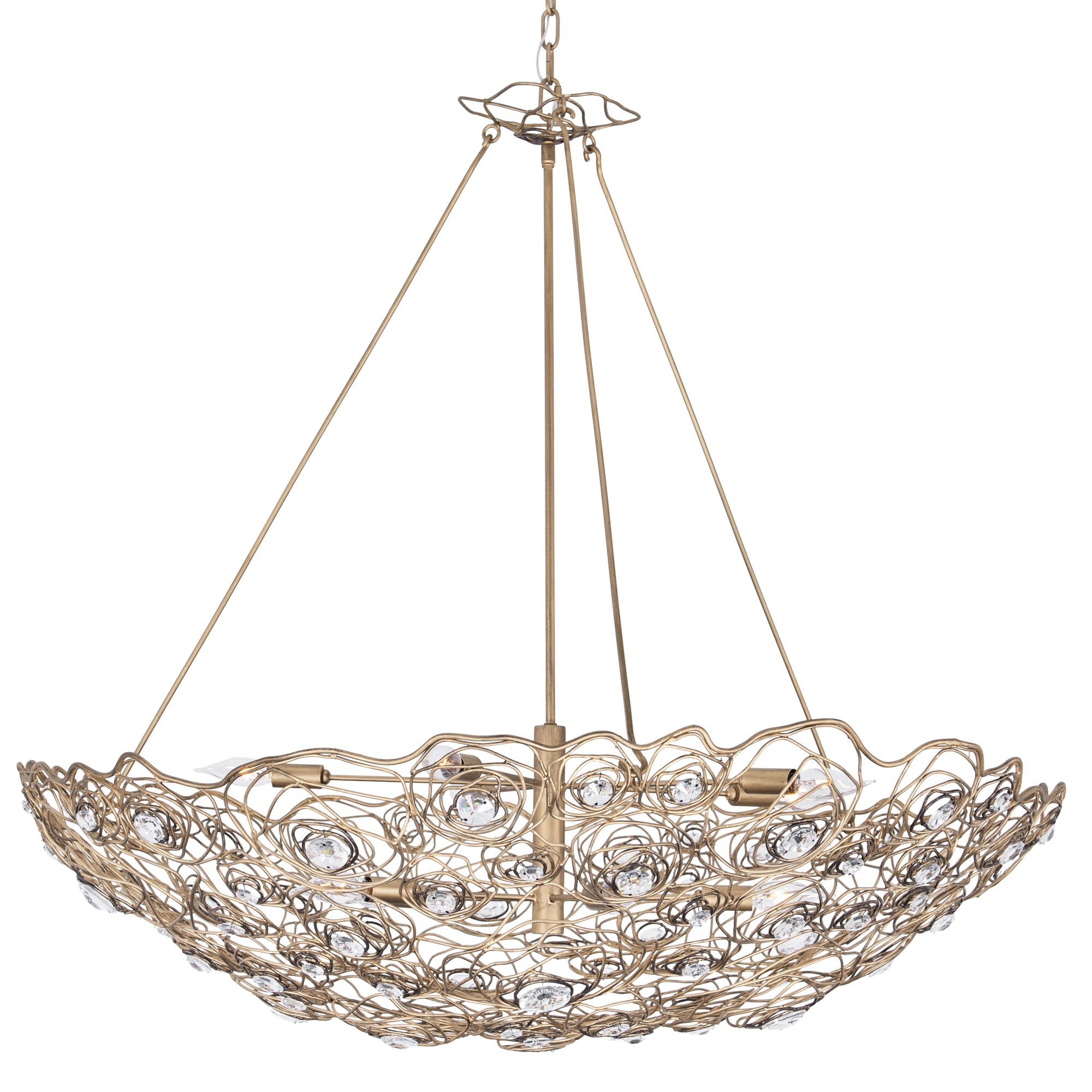 Ethereal Rose 10-Light Inverted Pendant - Havana Gold Ombre