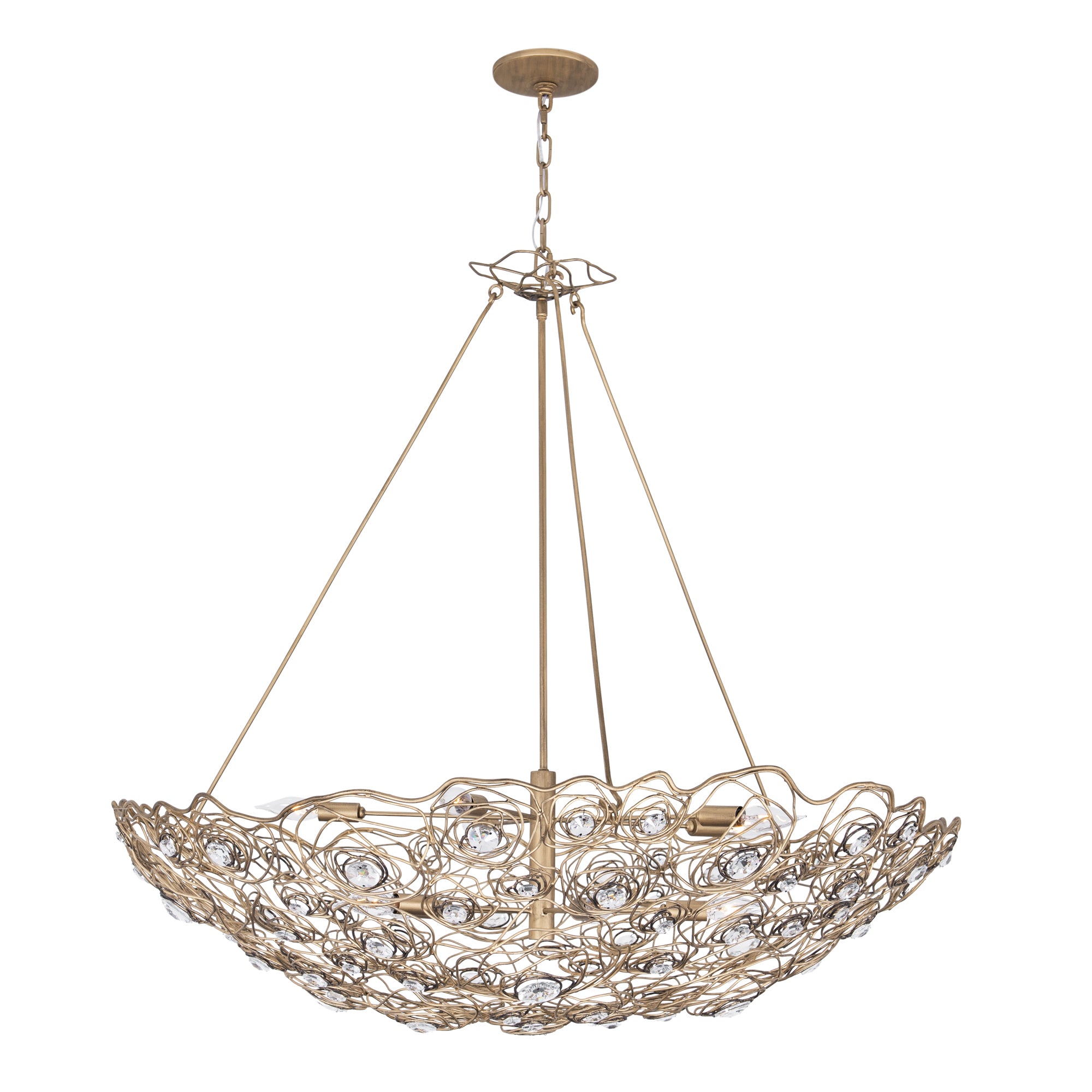 Ethereal Rose 10-Light Inverted Pendant - Havana Gold Ombre
