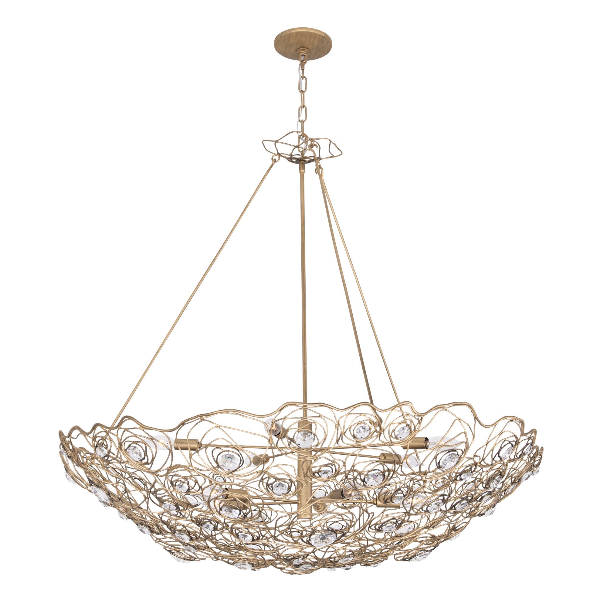 Ethereal Rose 10-Light Inverted Pendant - Havana Gold Ombre