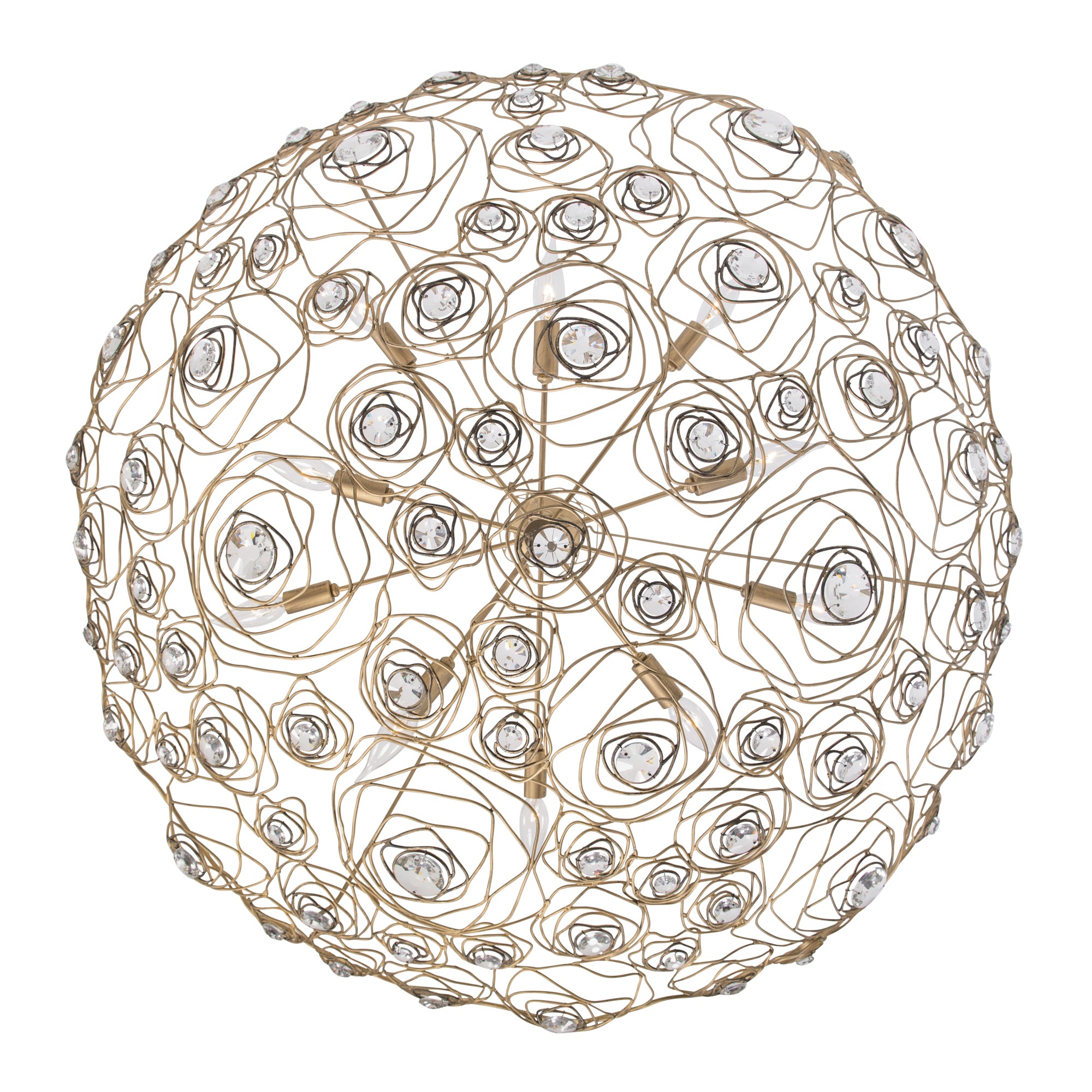 Ethereal Rose 10-Light Inverted Pendant - Havana Gold Ombre