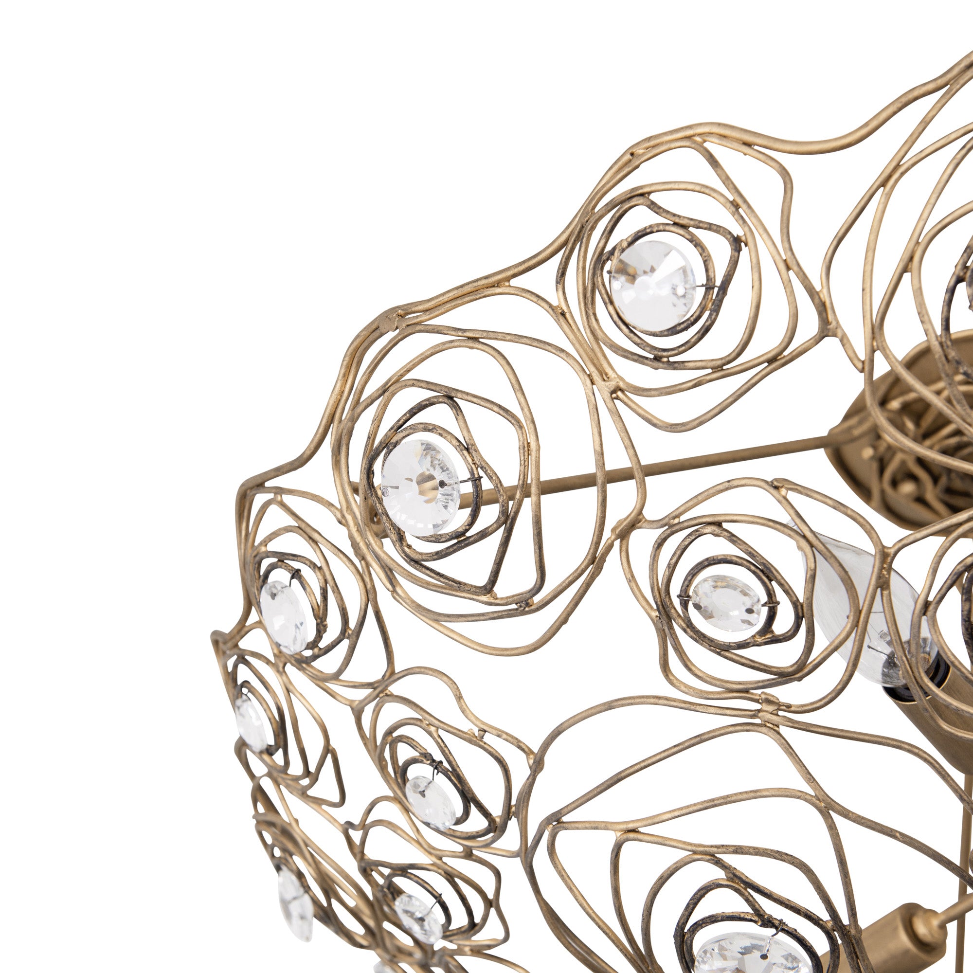 Ethereal Rose 3-Light Inverted Semi-Flush - Havana Gold Ombre