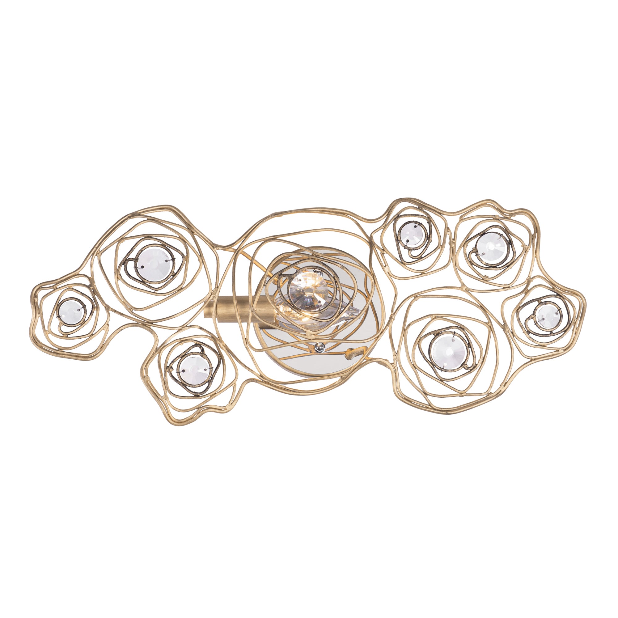 Ethereal Rose 1-Light Sconce - Havana Gold Ombre/Polished Stainless Accents